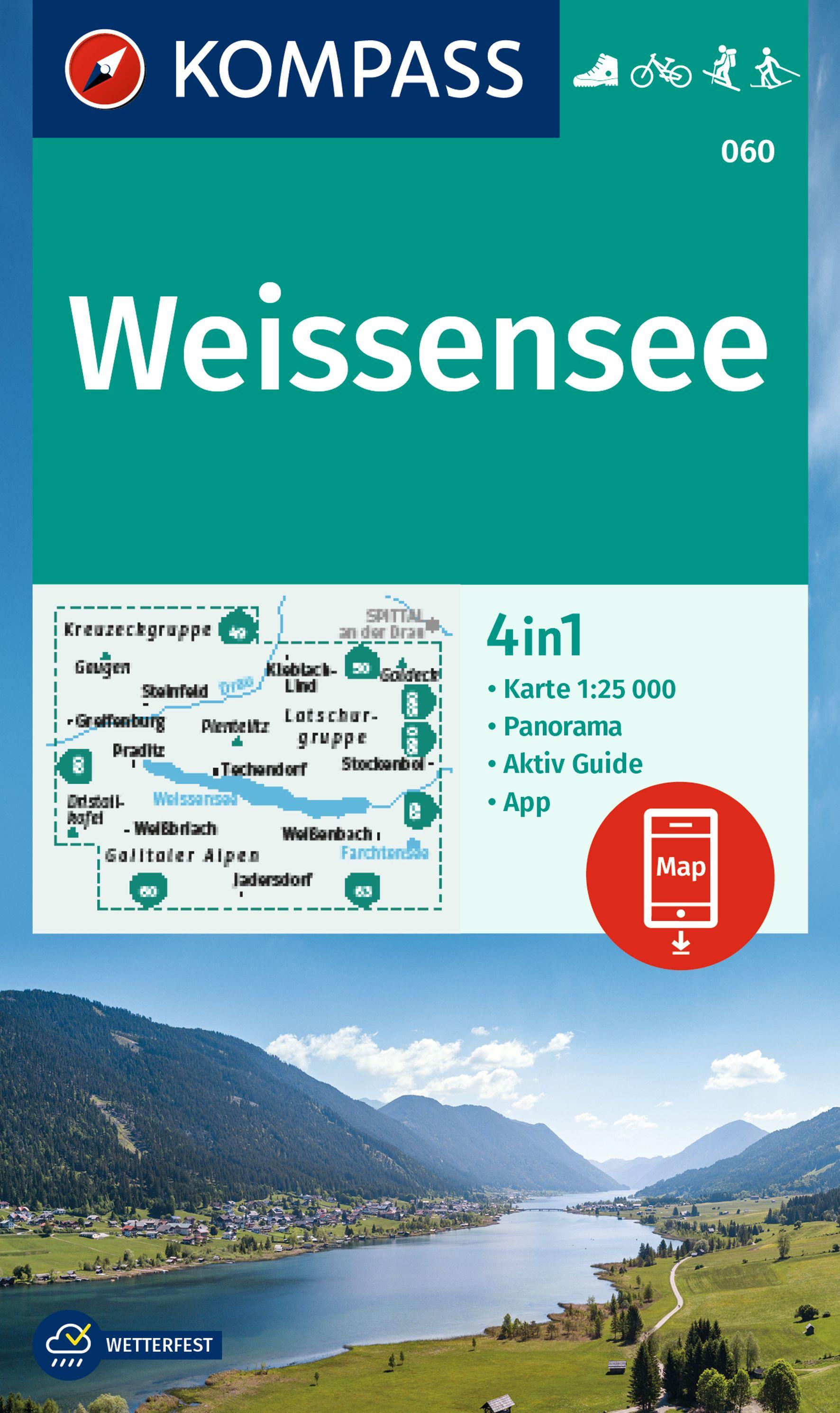 KOMPASS Wanderkarte 060 Weissensee 1:25.000