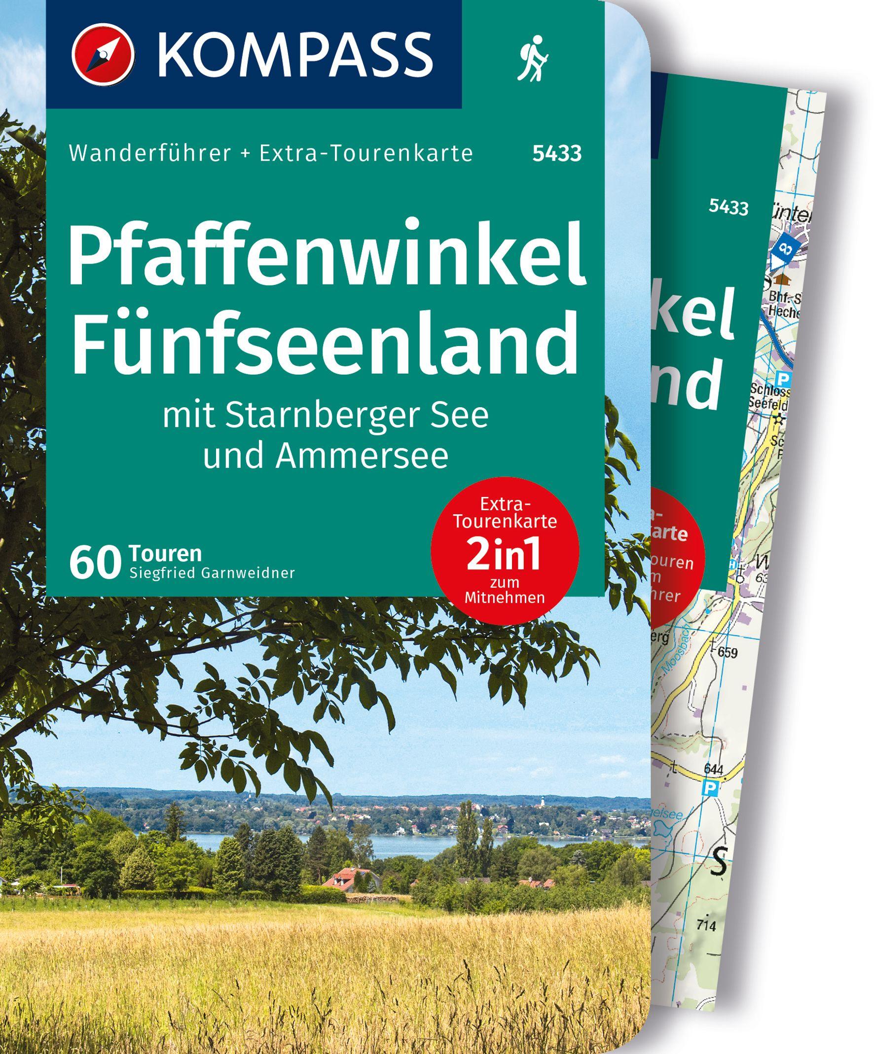 KOMPASS Wanderführer Pfaffenwinkel, Fünfseenland, Starnberger See, Ammersee, 60 Touren mit Extra-Tourenkarte