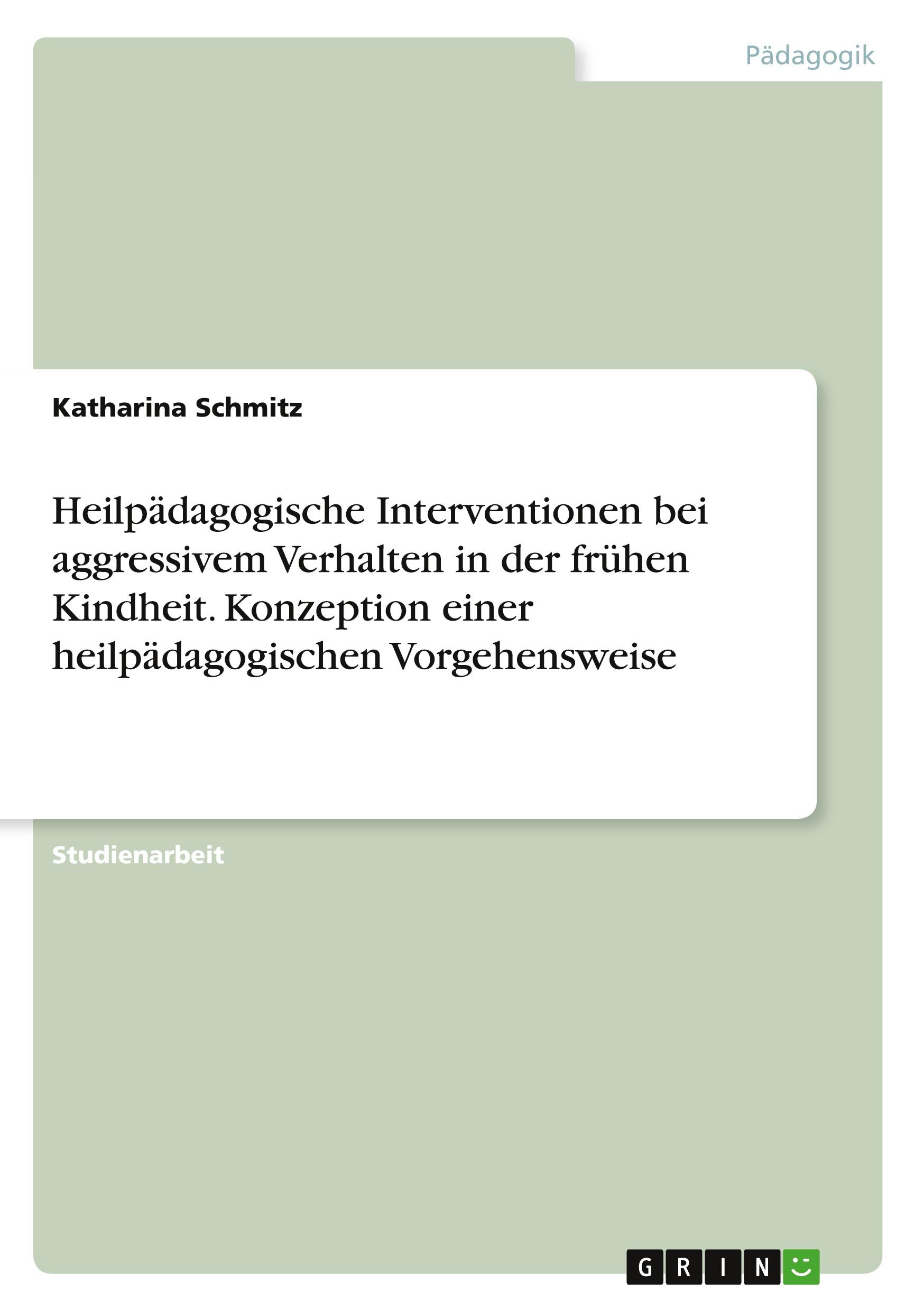 Heilpädagogische Interventionen bei aggressivem Verhalten in der frühen Kindheit. Konzeption einer heilpädagogischen Vorgehensweise