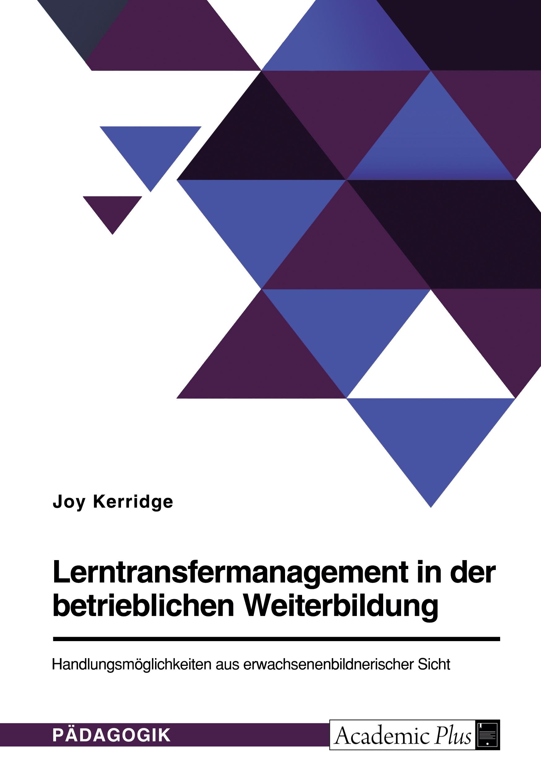 Lerntransfermanagement in der betrieblichen Weiterbildung. Handlungsmöglichkeiten aus erwachsenenbildnerischer Sicht