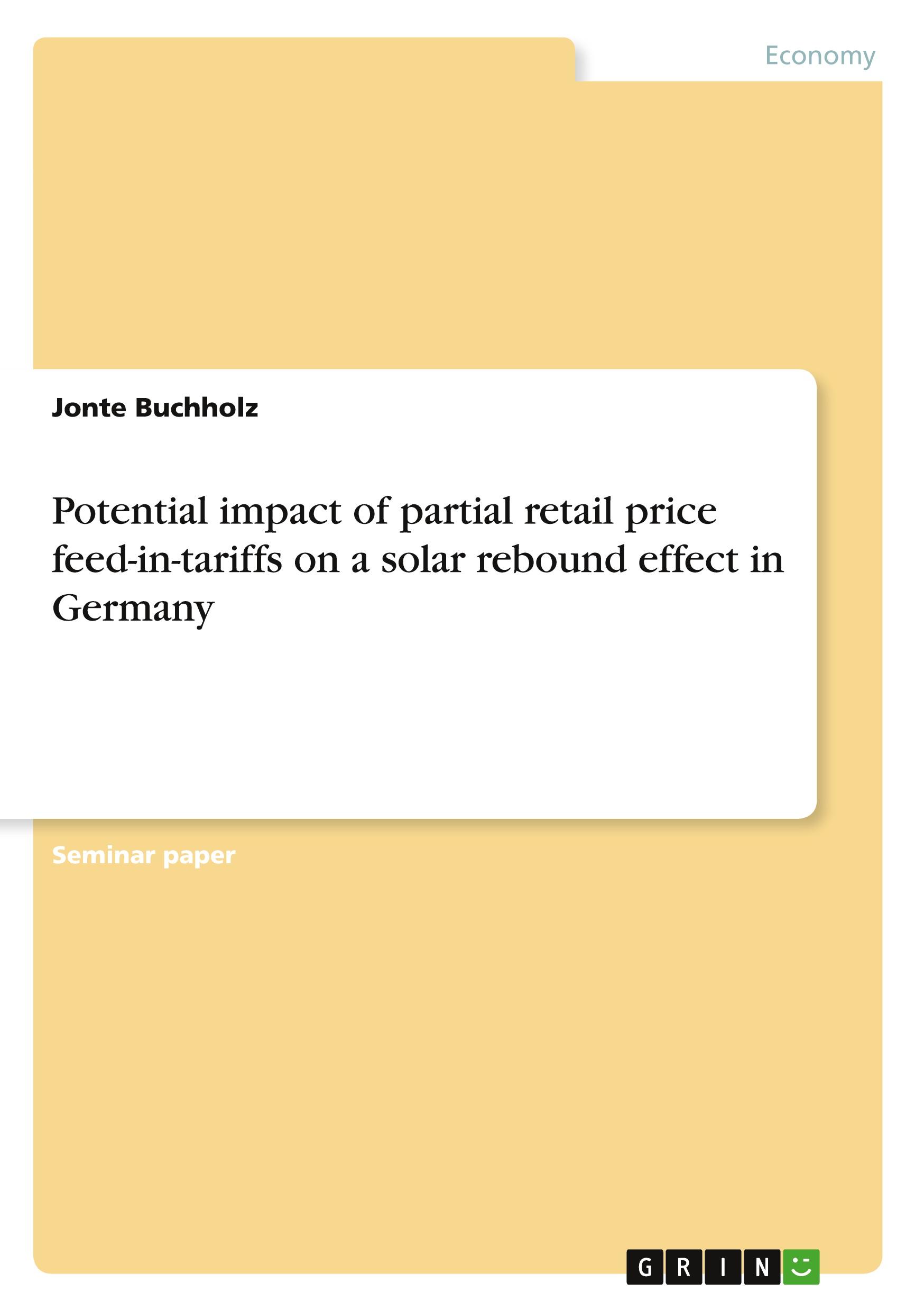 Potential impact of partial retail price feed-in-tariffs on a solar rebound effect in Germany