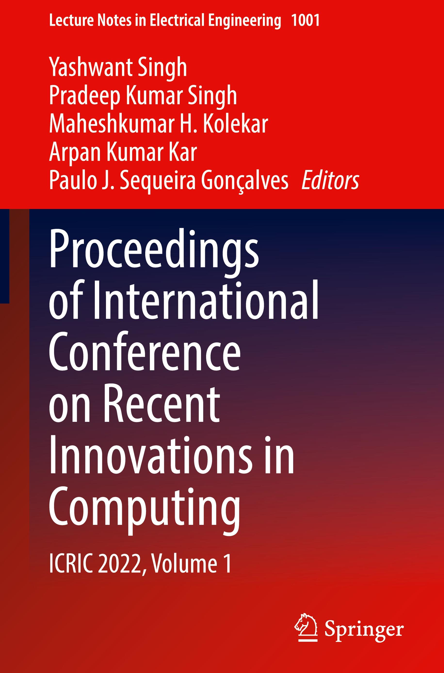 Proceedings of International Conference on Recent Innovations in Computing