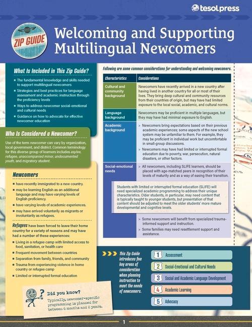 TESOL Zip Guide: Welcoming and Supporting Multilingual Newcomers (Pack of 10)