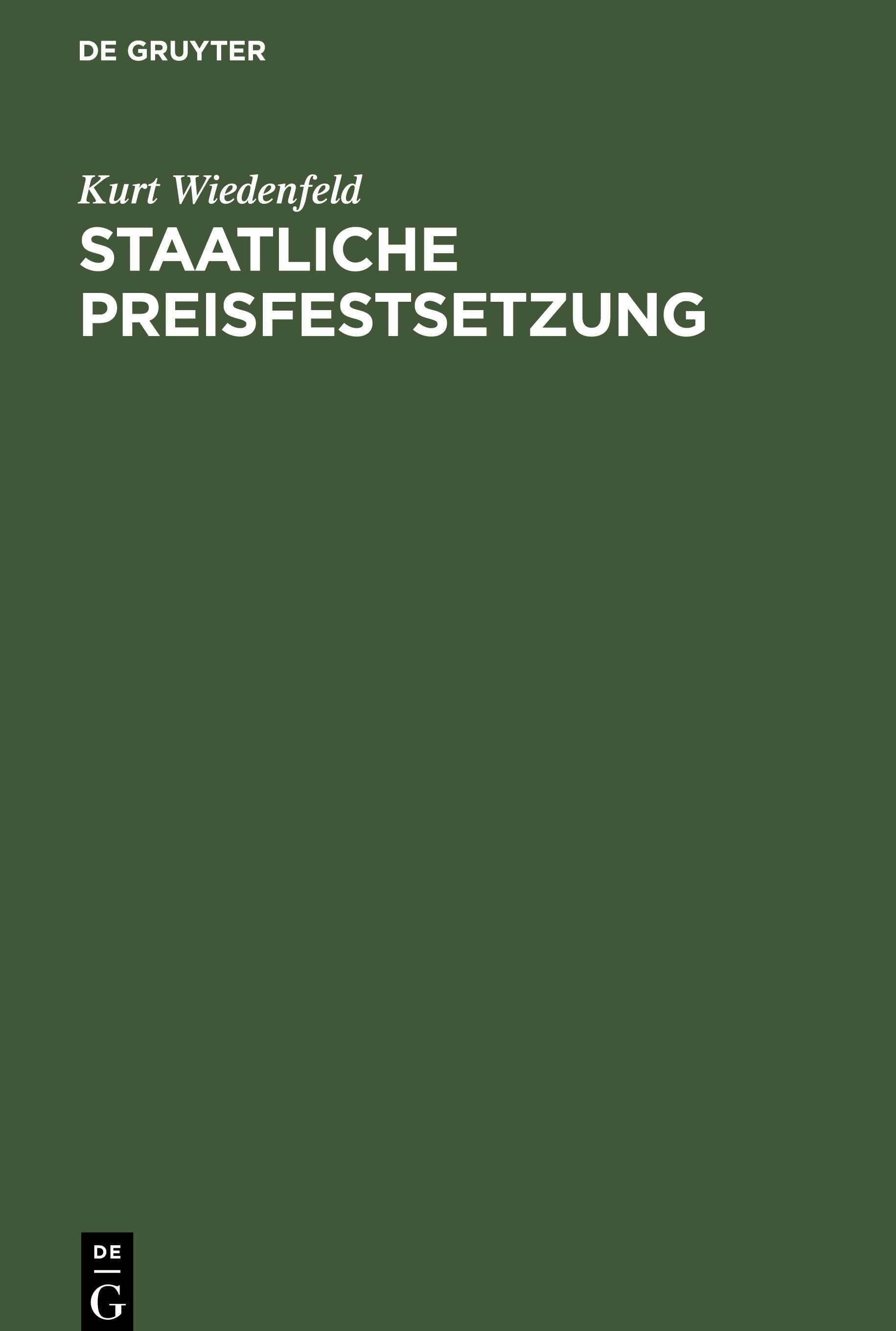 Staatliche Preisfestsetzung