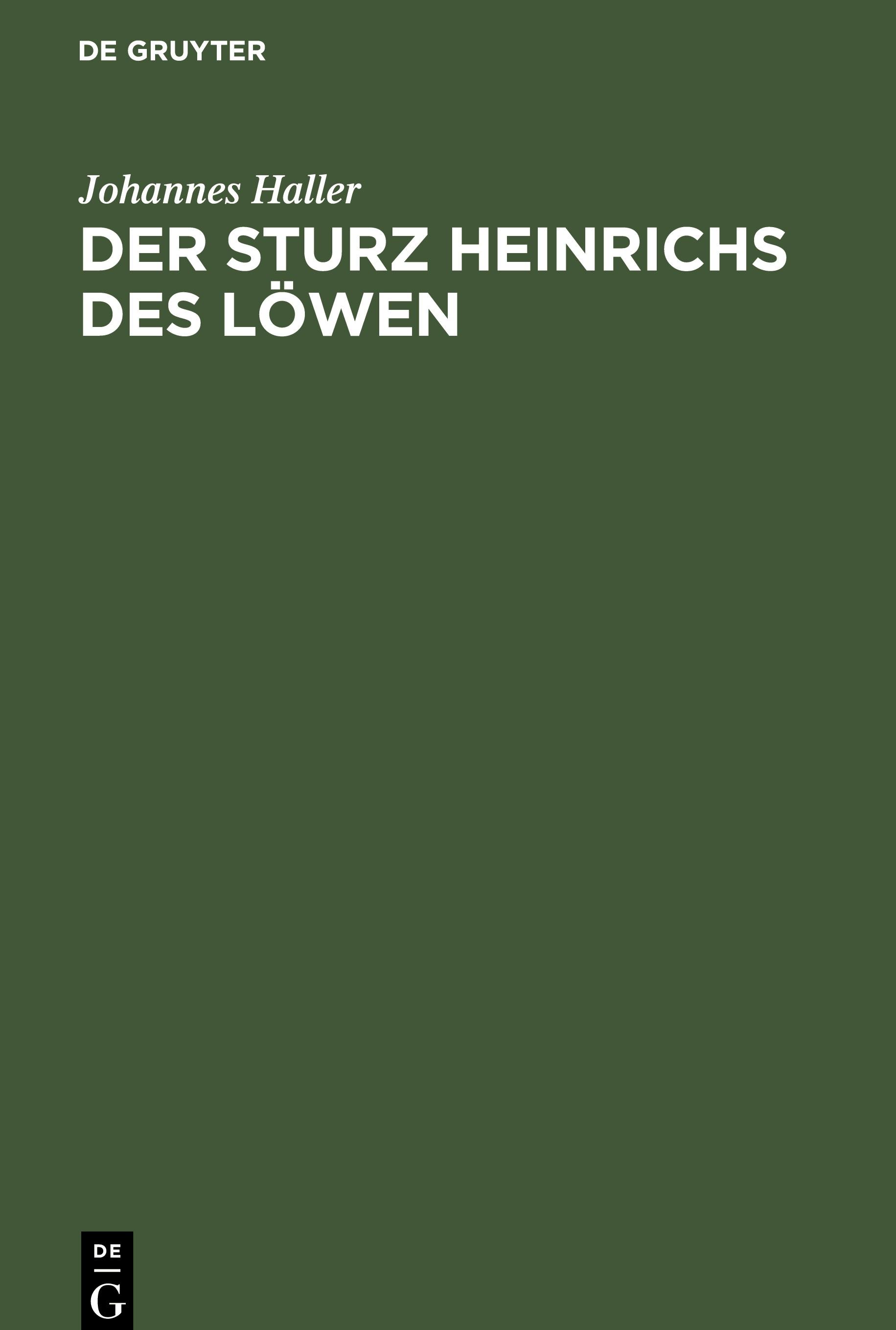 Der Sturz Heinrichs des Löwen