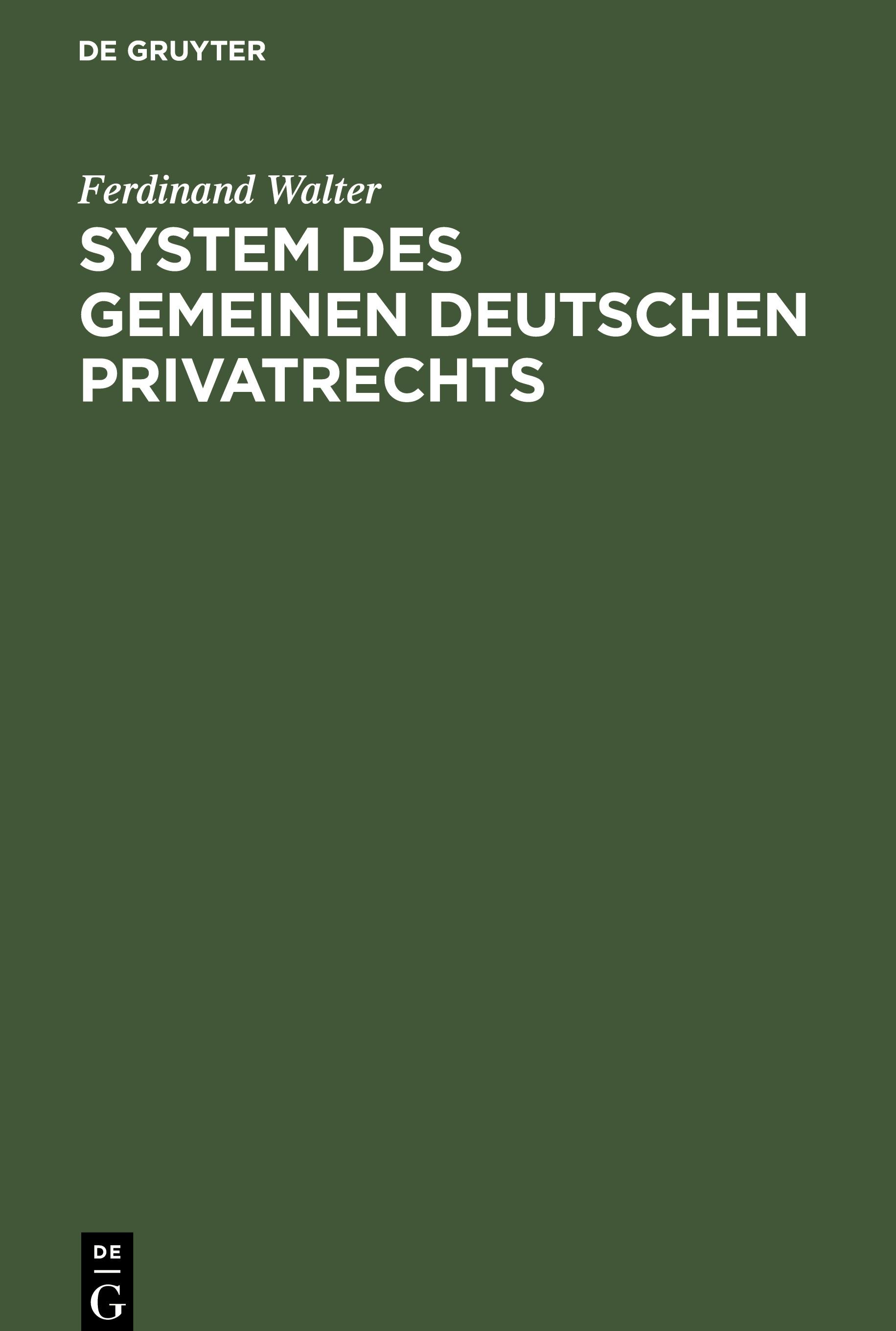 System des gemeinen deutschen Privatrechts