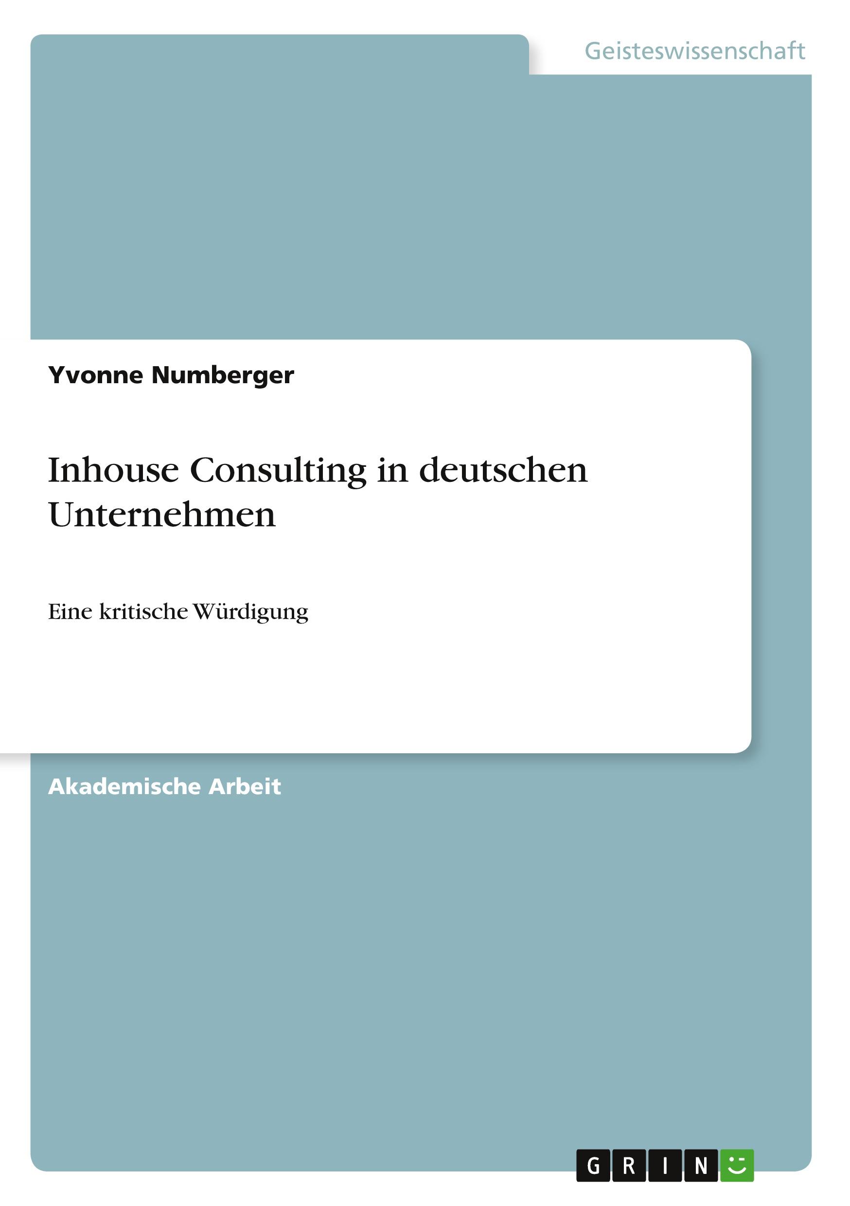 Inhouse Consulting in deutschen Unternehmen