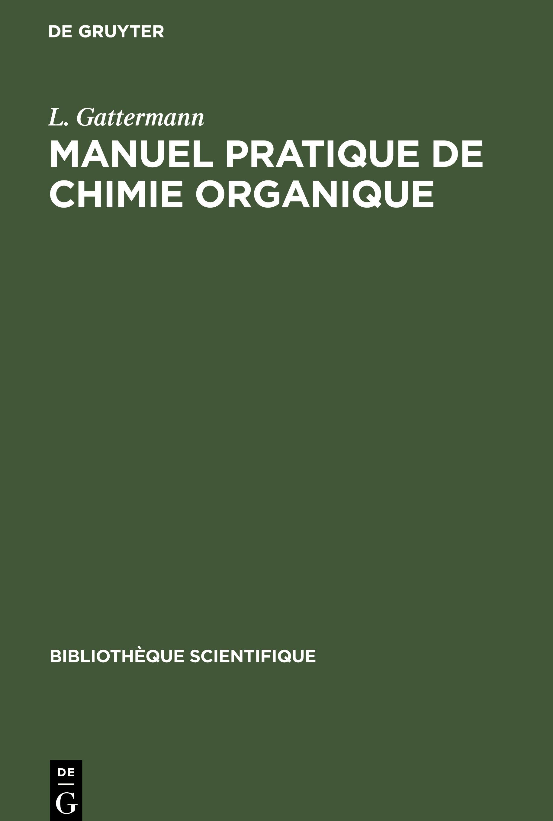 Manuel pratique de chimie organique