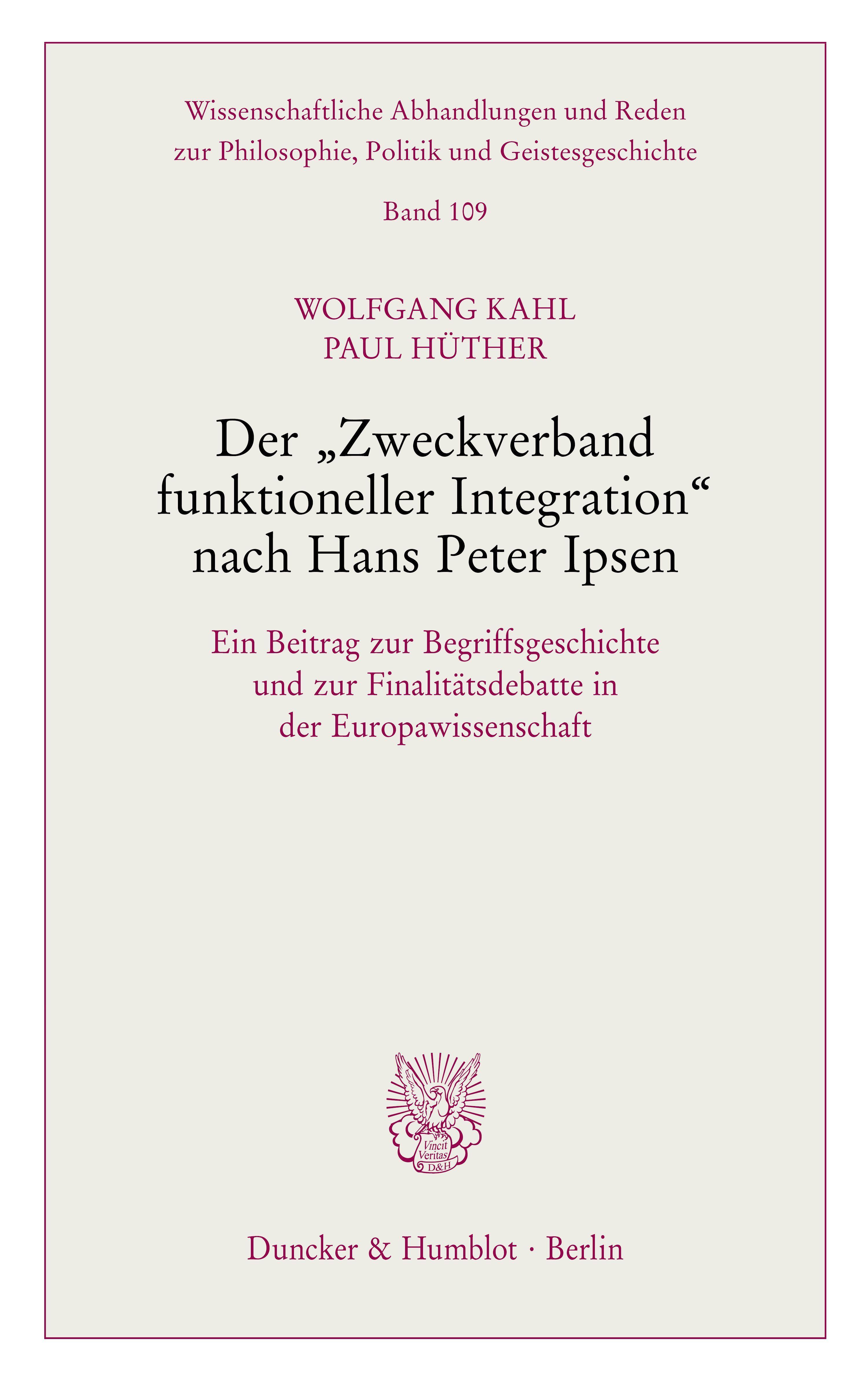 Der »Zweckverband funktioneller Integration« nach Hans Peter Ipsen.