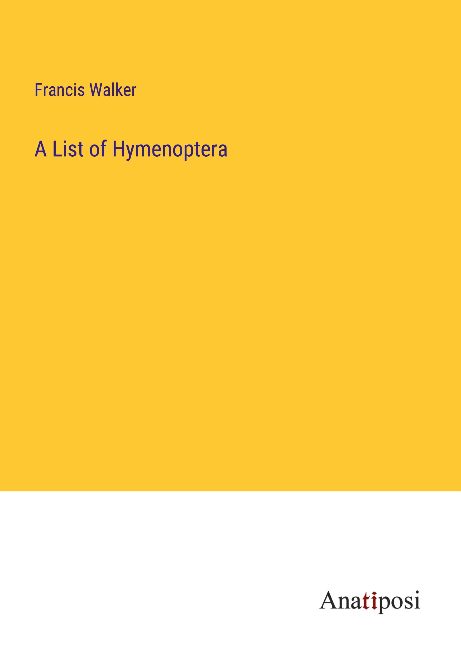 A List of Hymenoptera