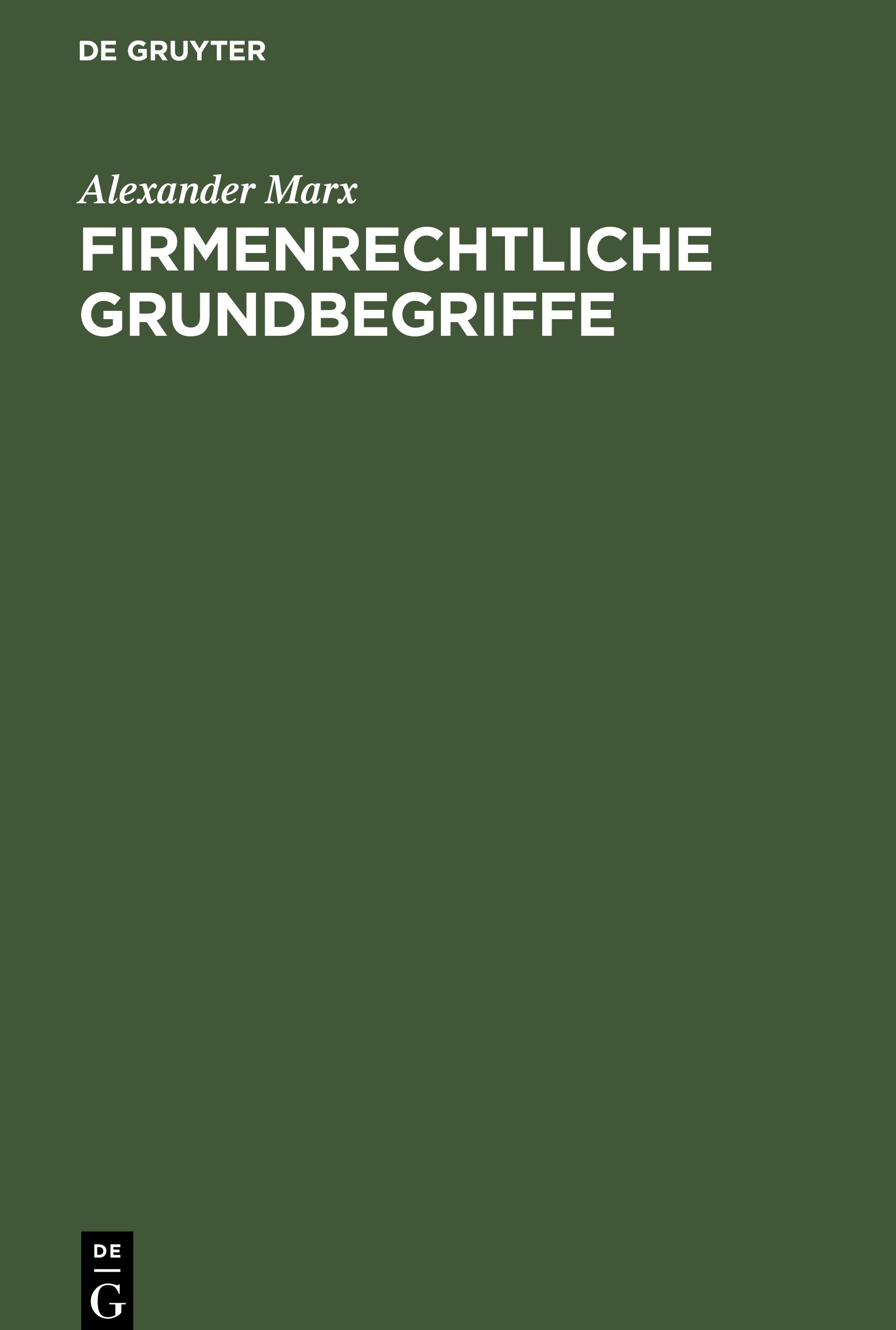 Firmenrechtliche Grundbegriffe