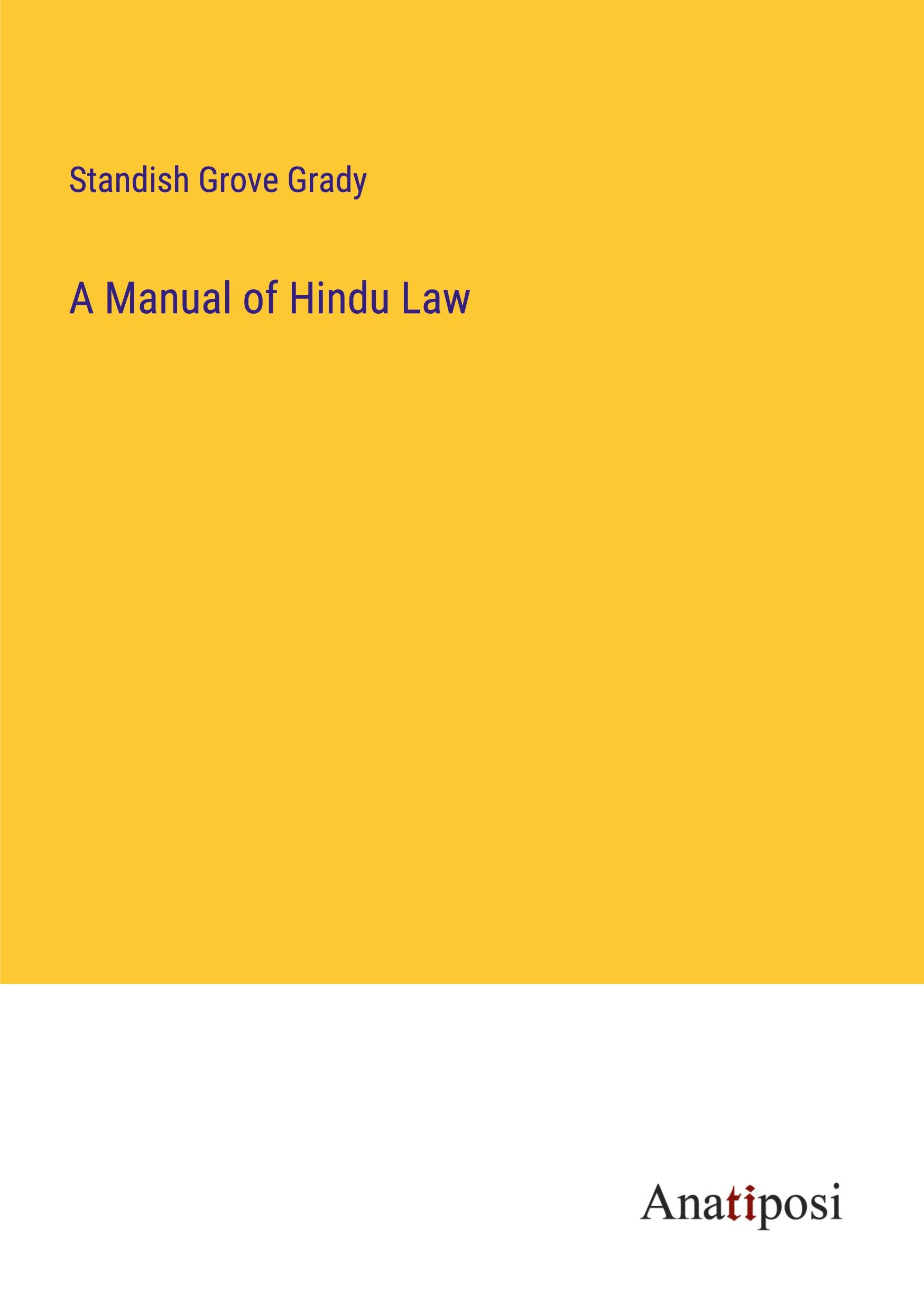 A Manual of Hindu Law