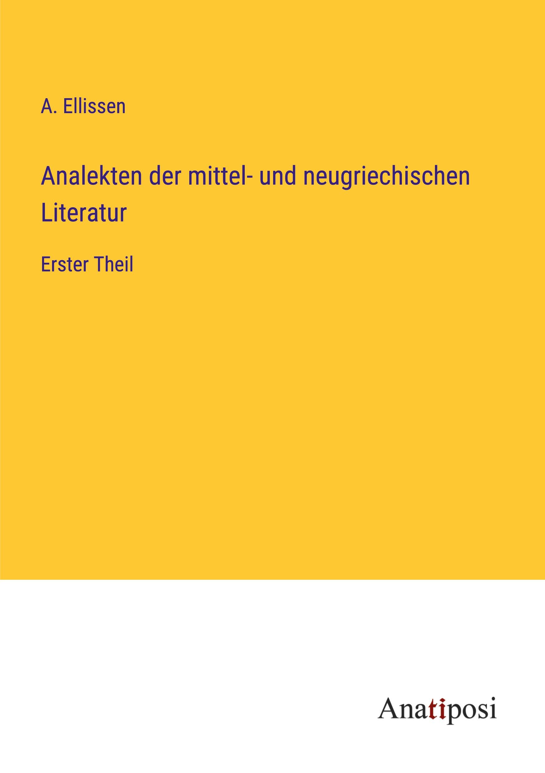 Analekten der mittel- und neugriechischen Literatur