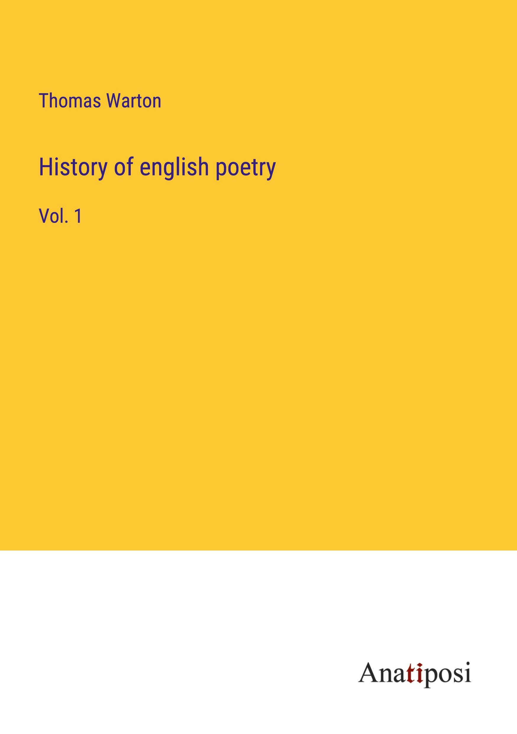 History of english poetry