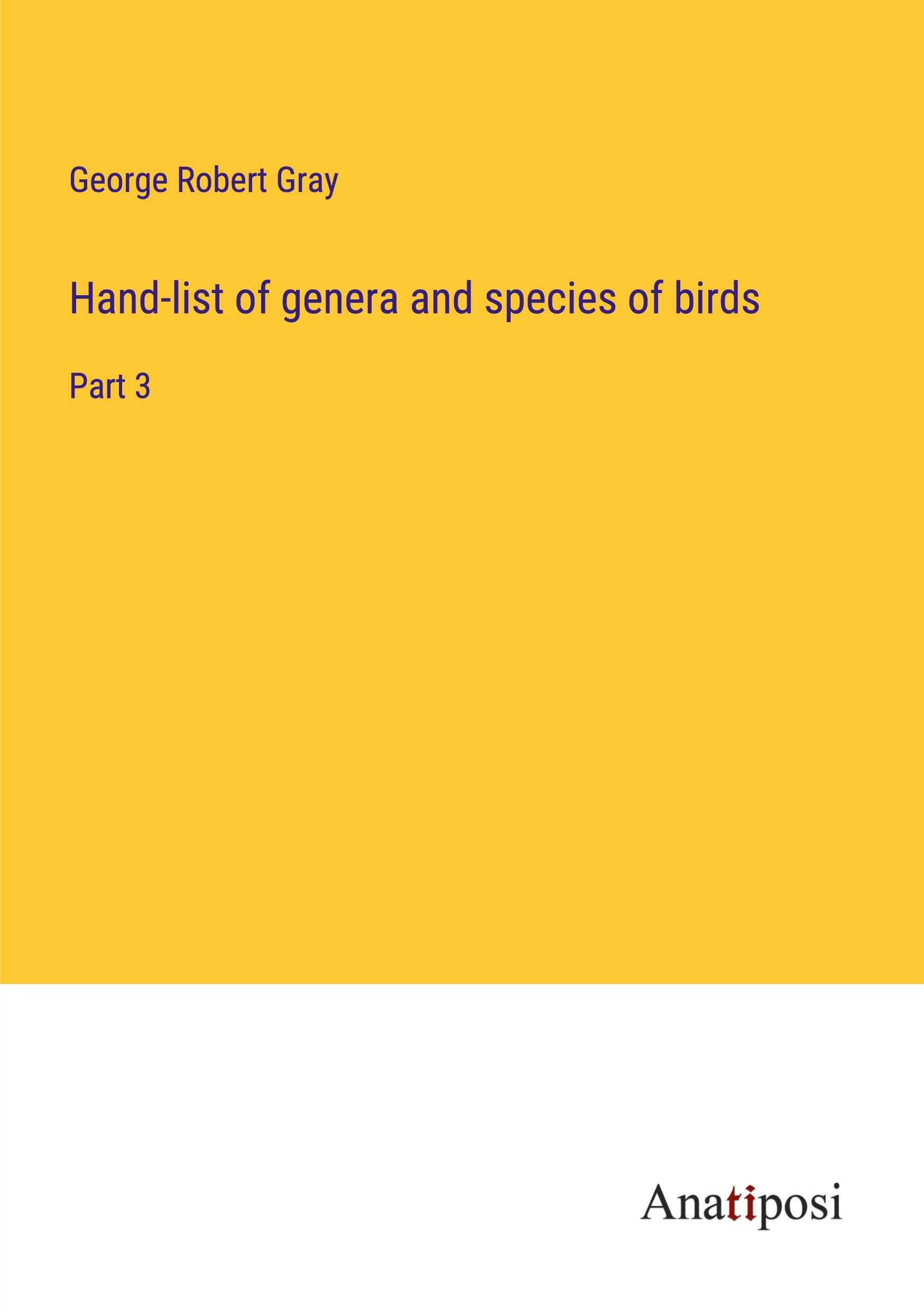 Hand-list of genera and species of birds