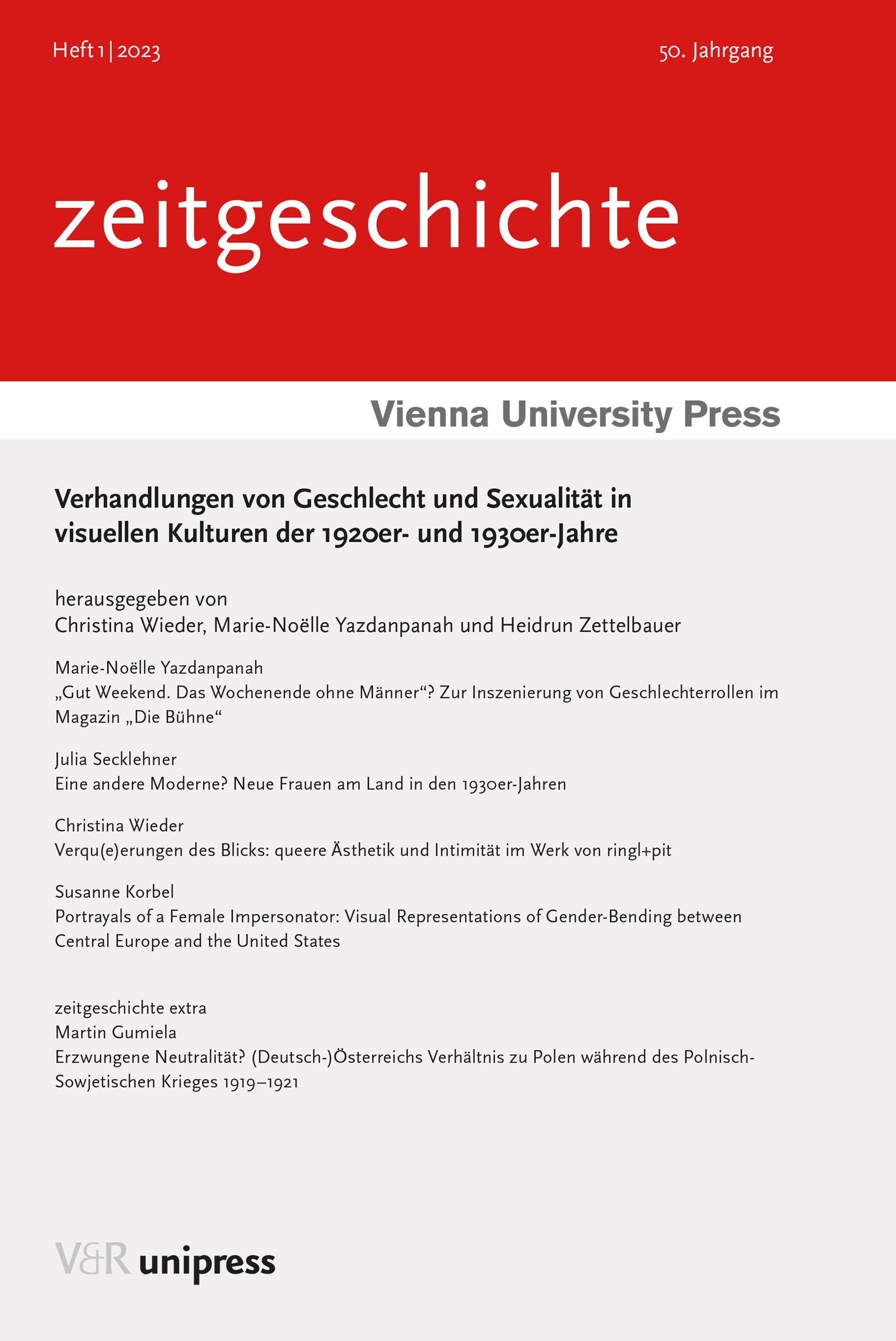 Verhandlungen von Geschlecht und Sexualität in visuellen Kulturen der 1920er- und 1930er-Jahre