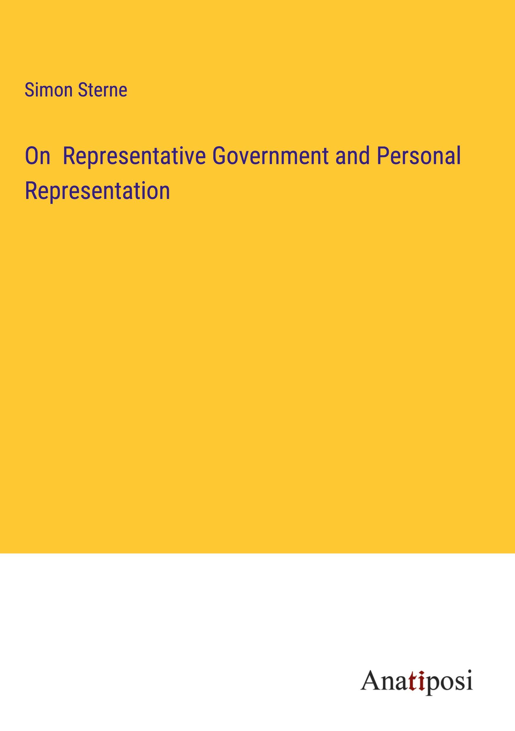 On  Representative Government and Personal Representation