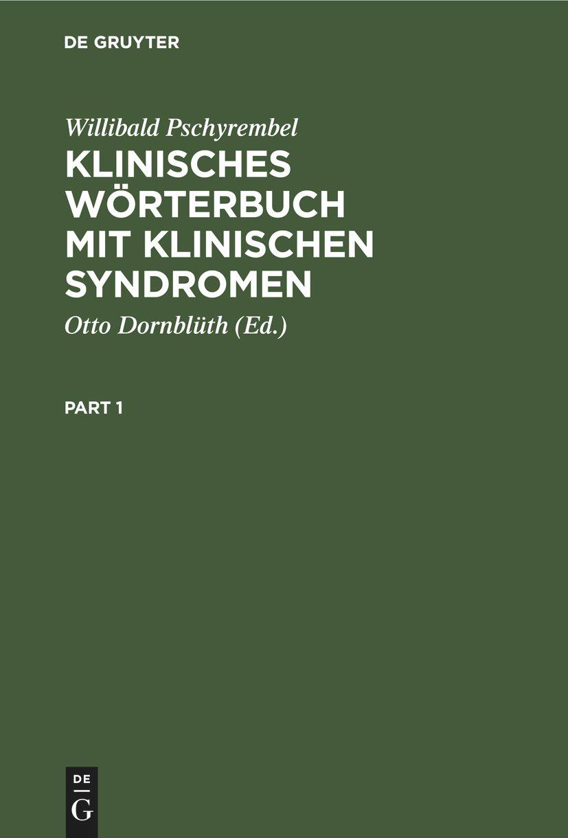 Klinisches Wörterbuch mit klinischen Syndromen