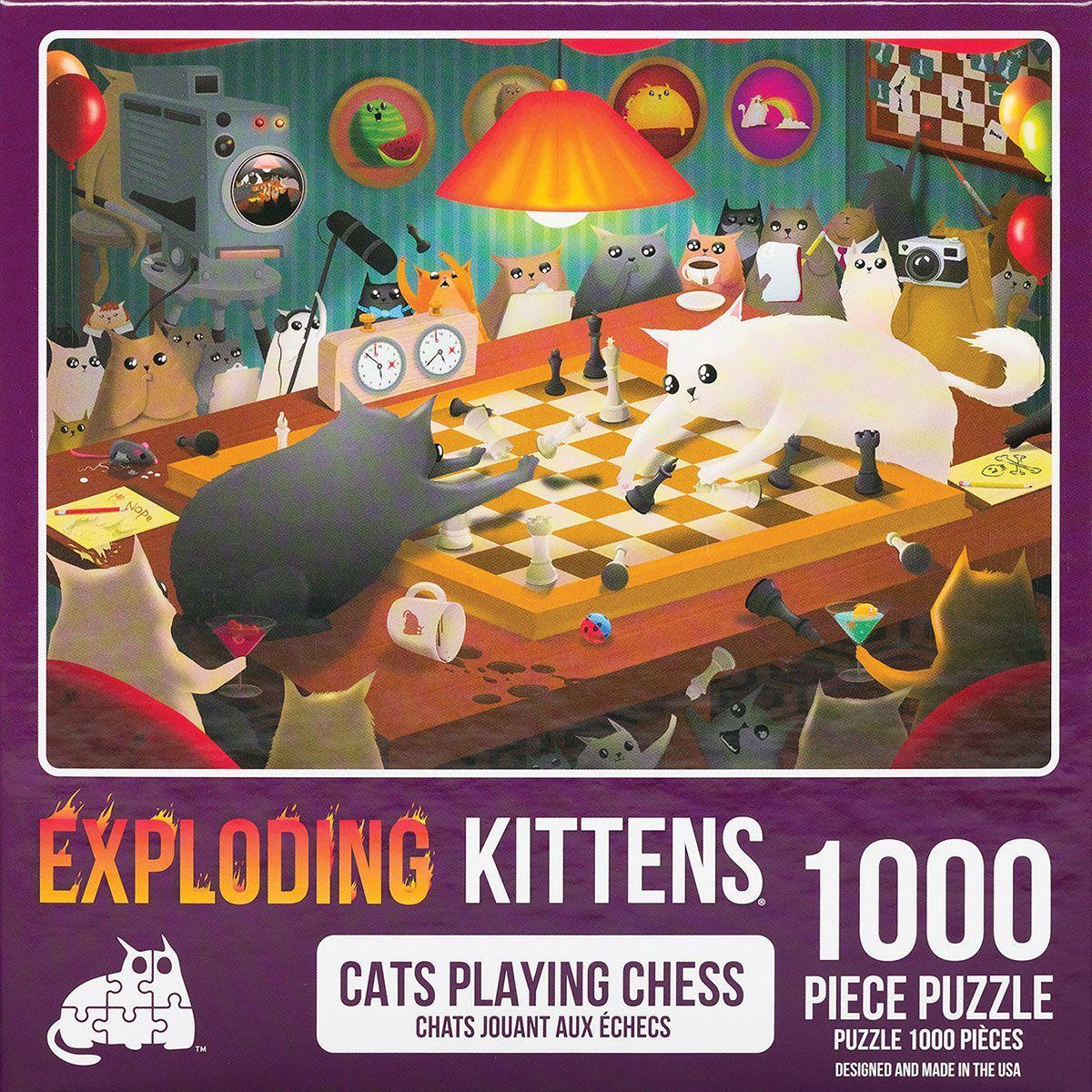 Exploding Kittens Puzzle: Cats Playing Chess