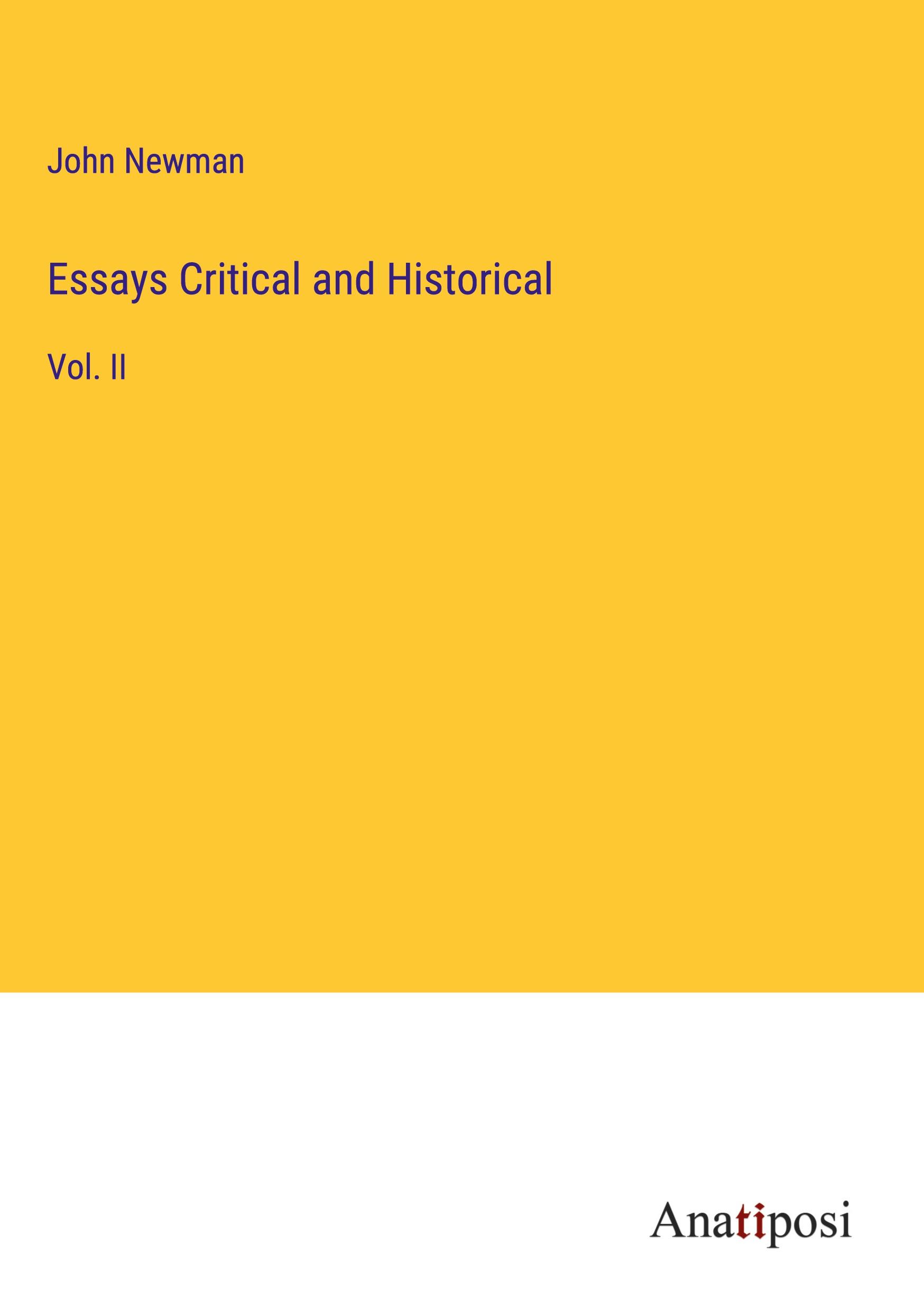 Essays Critical and Historical