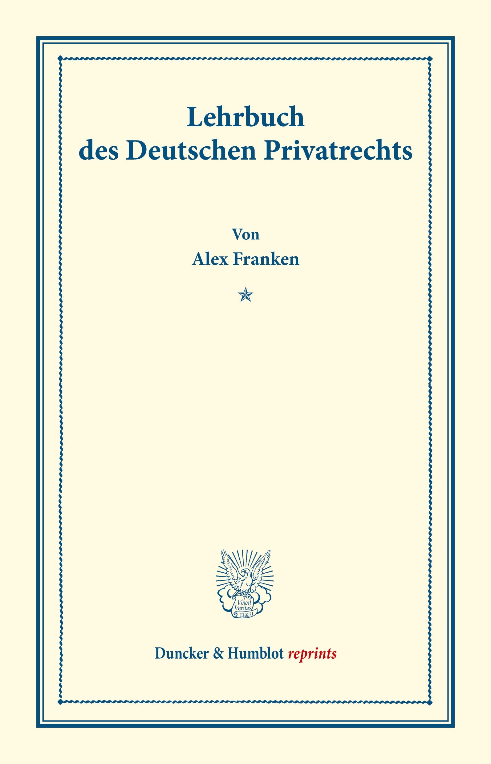 Lehrbuch des Deutschen Privatrechts.