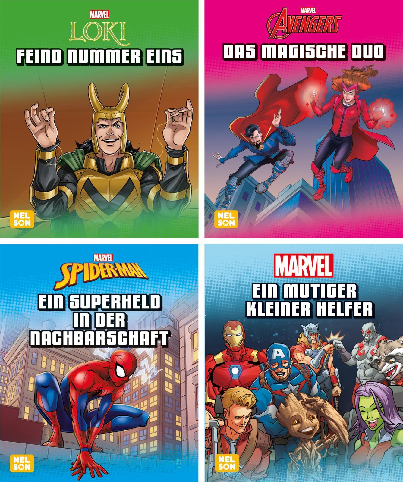 Nelson Mini-Bücher: 4er Marvel 1-4