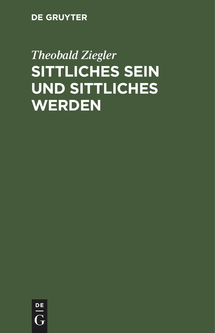 Sittliches Sein und sittliches Werden