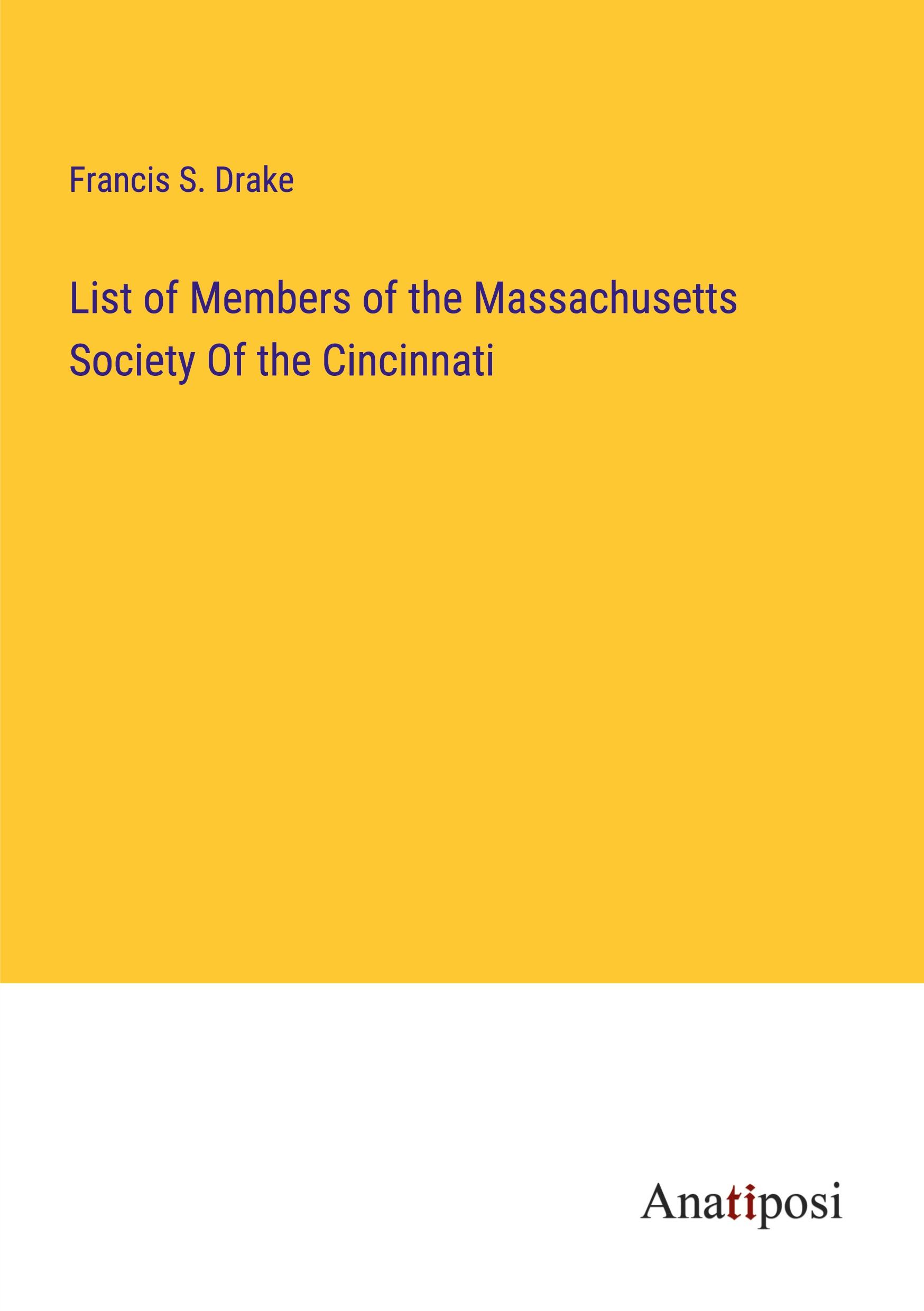 List of Members of the Massachusetts Society Of the Cincinnati