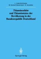 Thiaminzufuhr und Thiaminstatus der Bevölkerung in der Bundesrepublik Deutschland