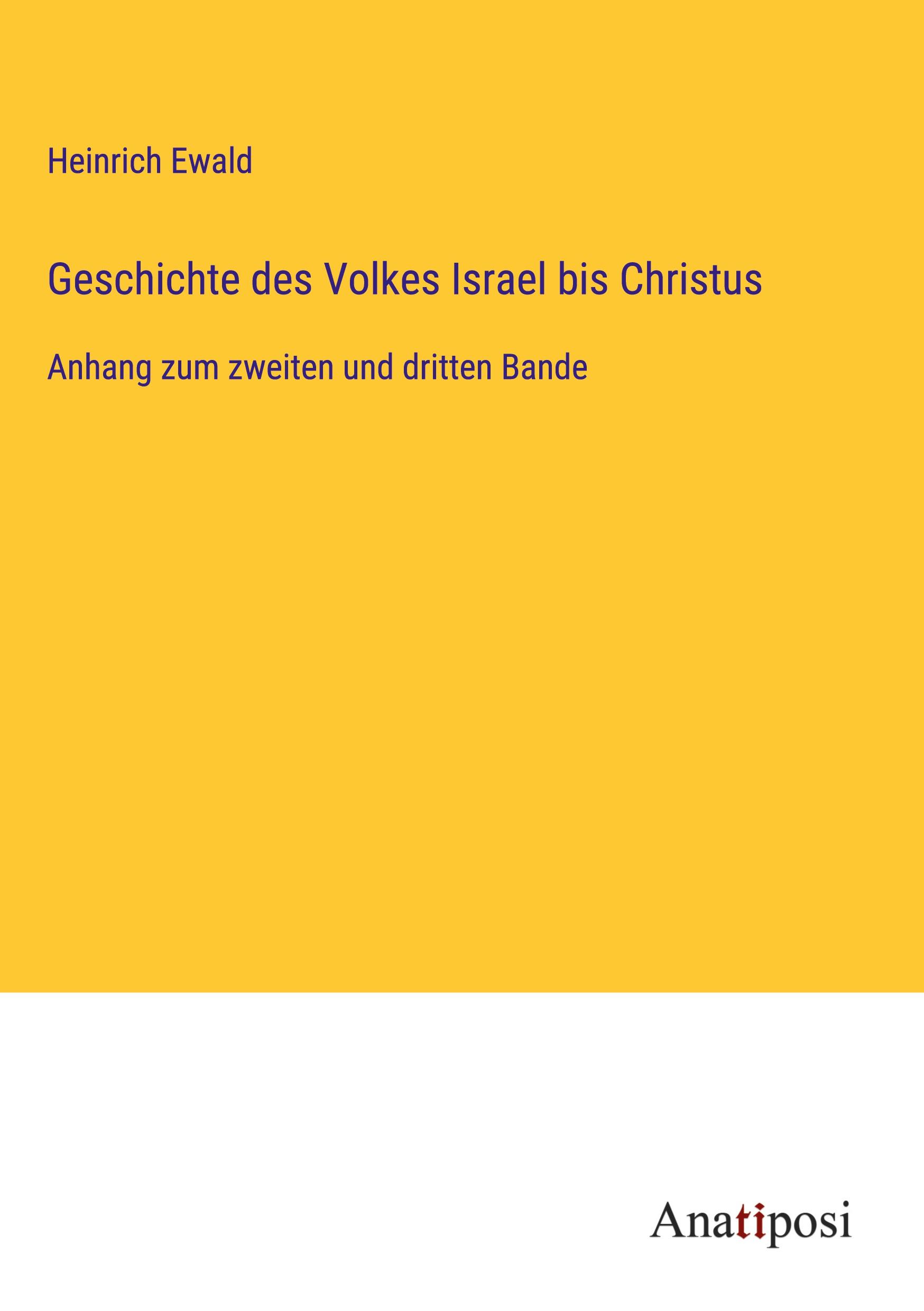 Geschichte des Volkes Israel bis Christus