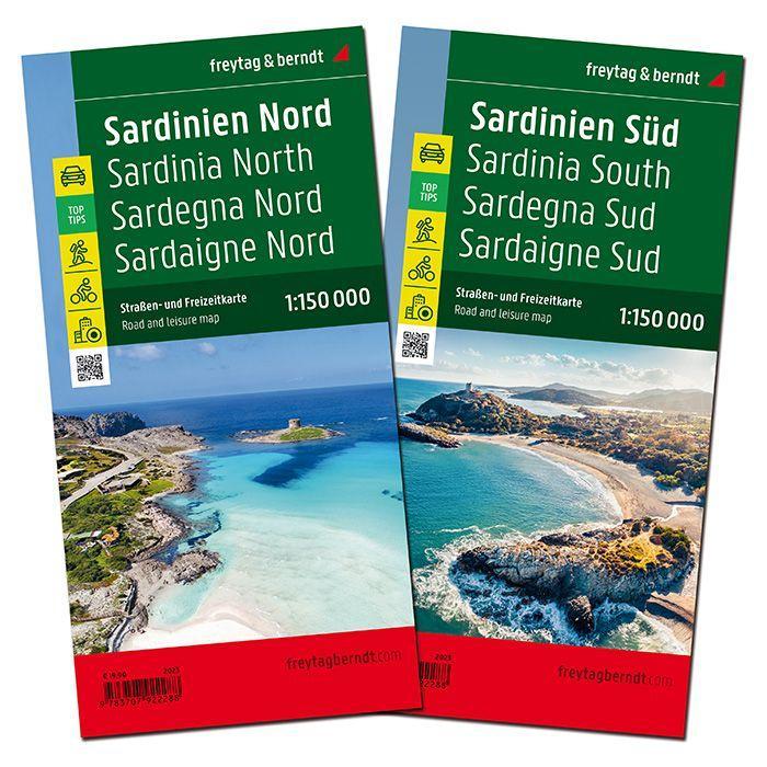 Sardinien, Straßenkarten-Set 1:150.000, freytag & berndt