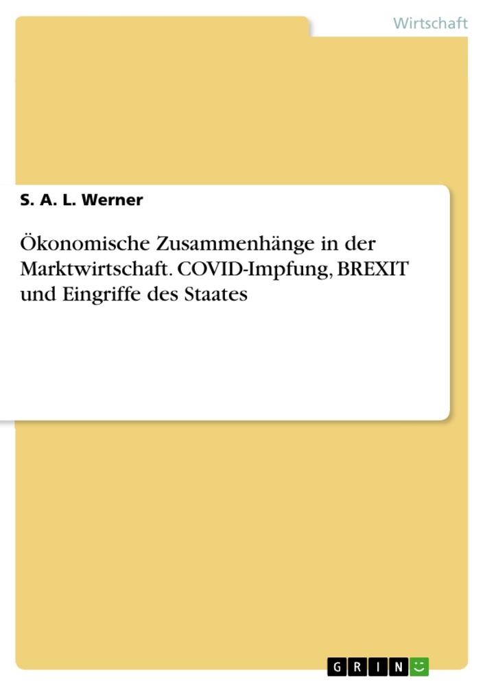 Ökonomische Zusammenhänge in der Marktwirtschaft. COVID-Impfung, BREXIT und Eingriffe des Staates