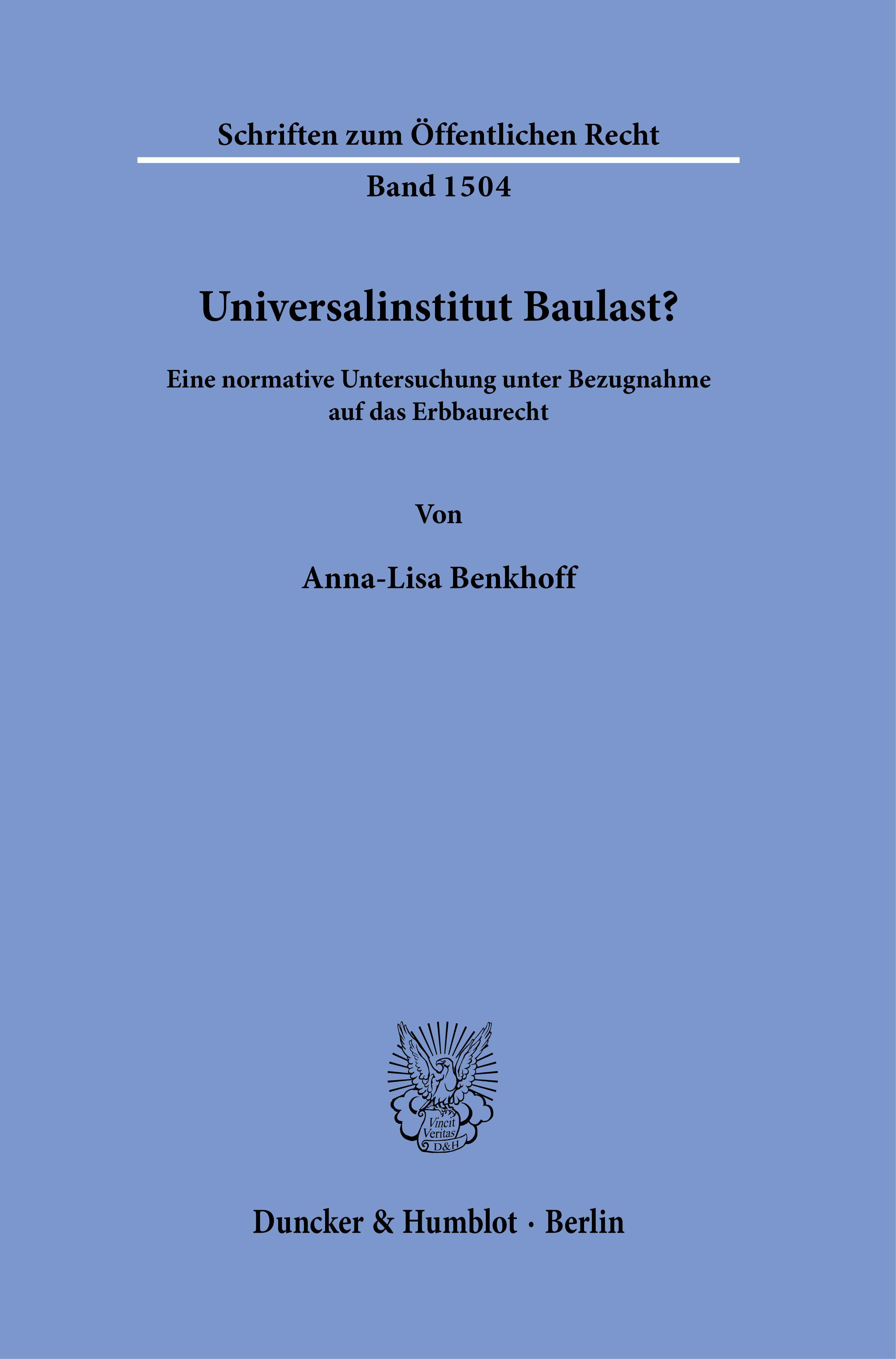 Universalinstitut Baulast?