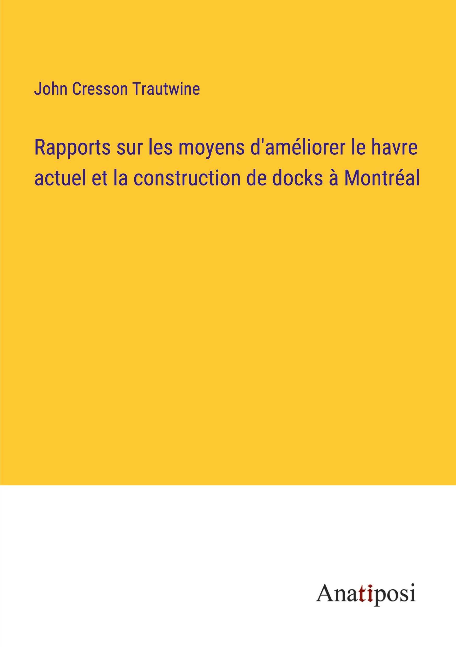 Rapports sur les moyens d'améliorer le havre actuel et la construction de docks à Montréal