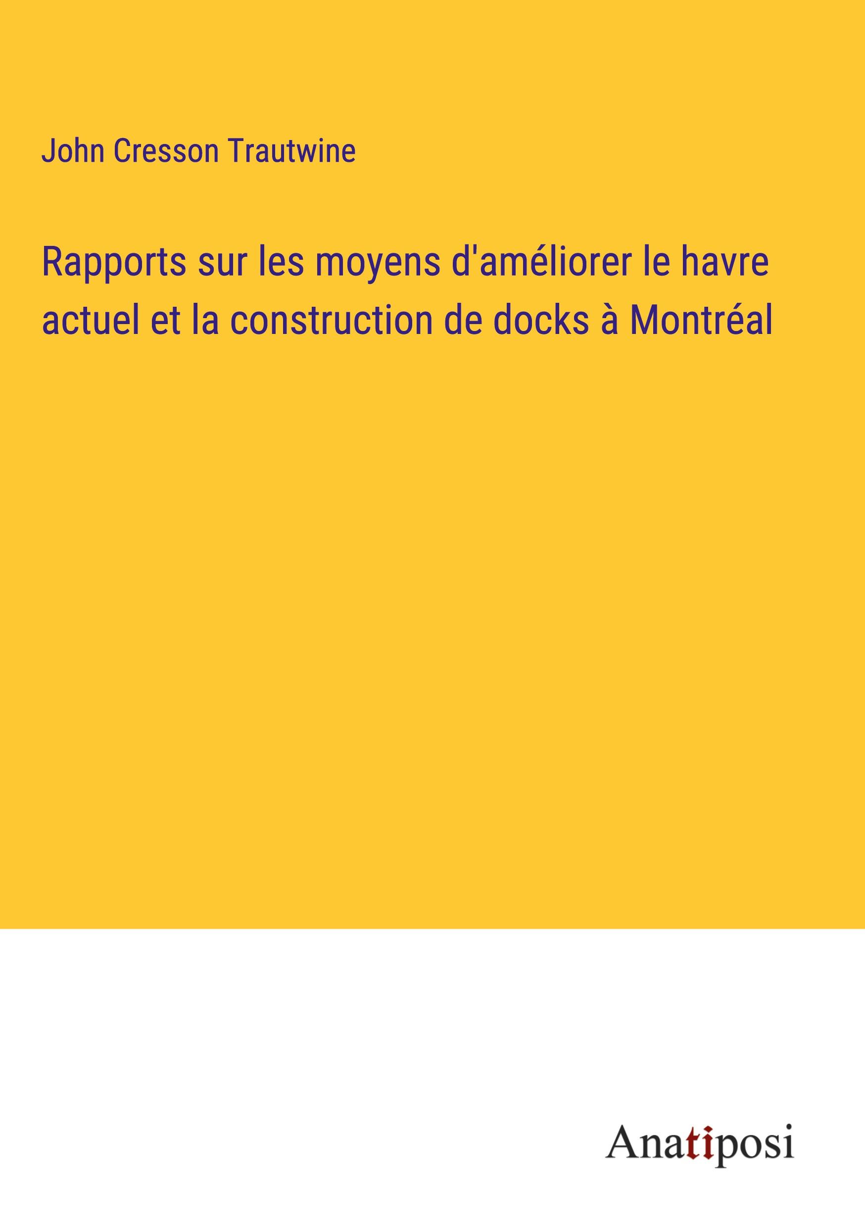 Rapports sur les moyens d'améliorer le havre actuel et la construction de docks à Montréal