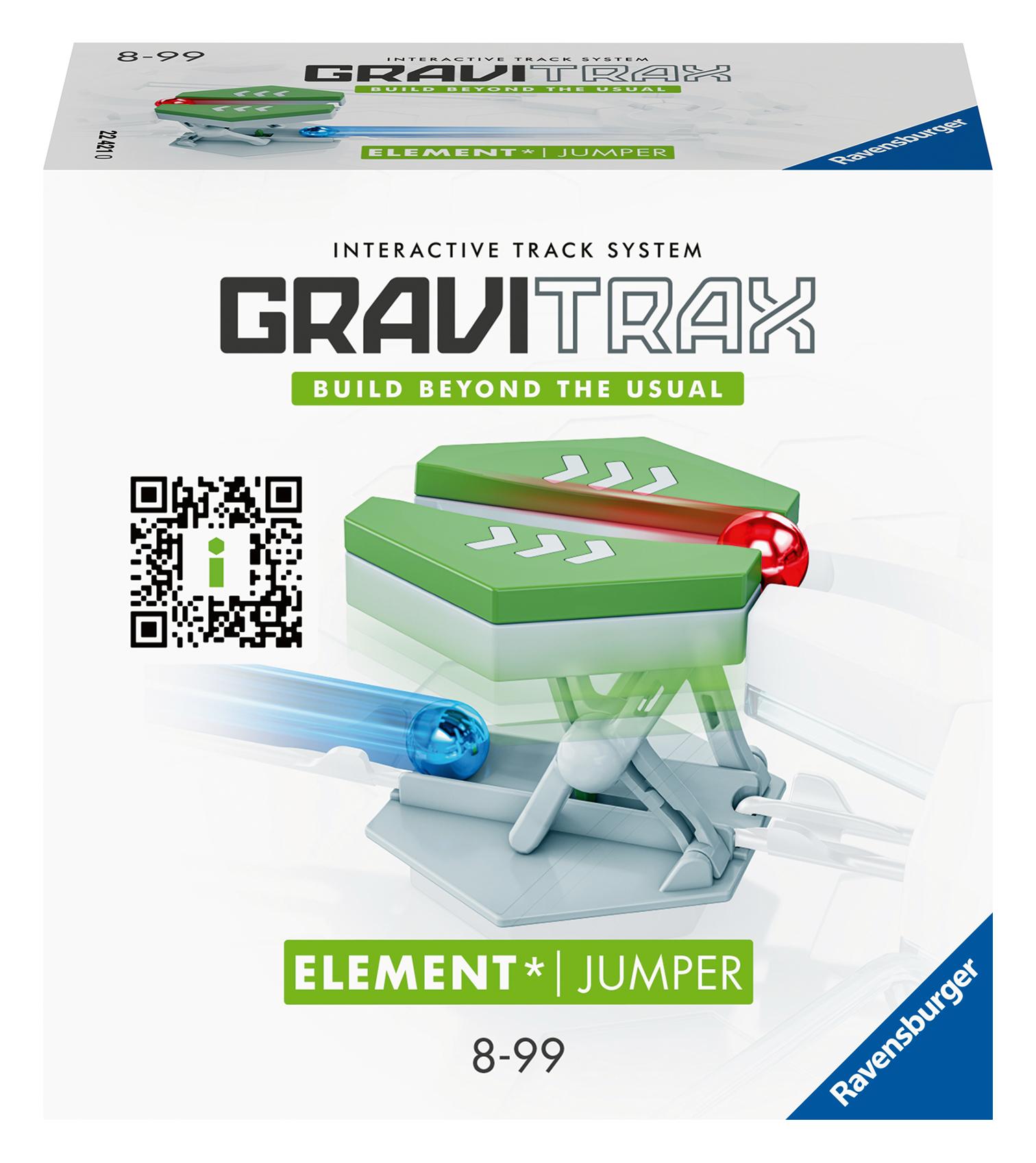 Ravensburger GraviTrax Element Jumper - Zubehör für das Kugelbahnsystem. Kombinierbar mit allen GraviTrax Produktlinien, Starter-Sets, Extensions und Elements, Konstruktionsspielzeug ab 8 Jahren