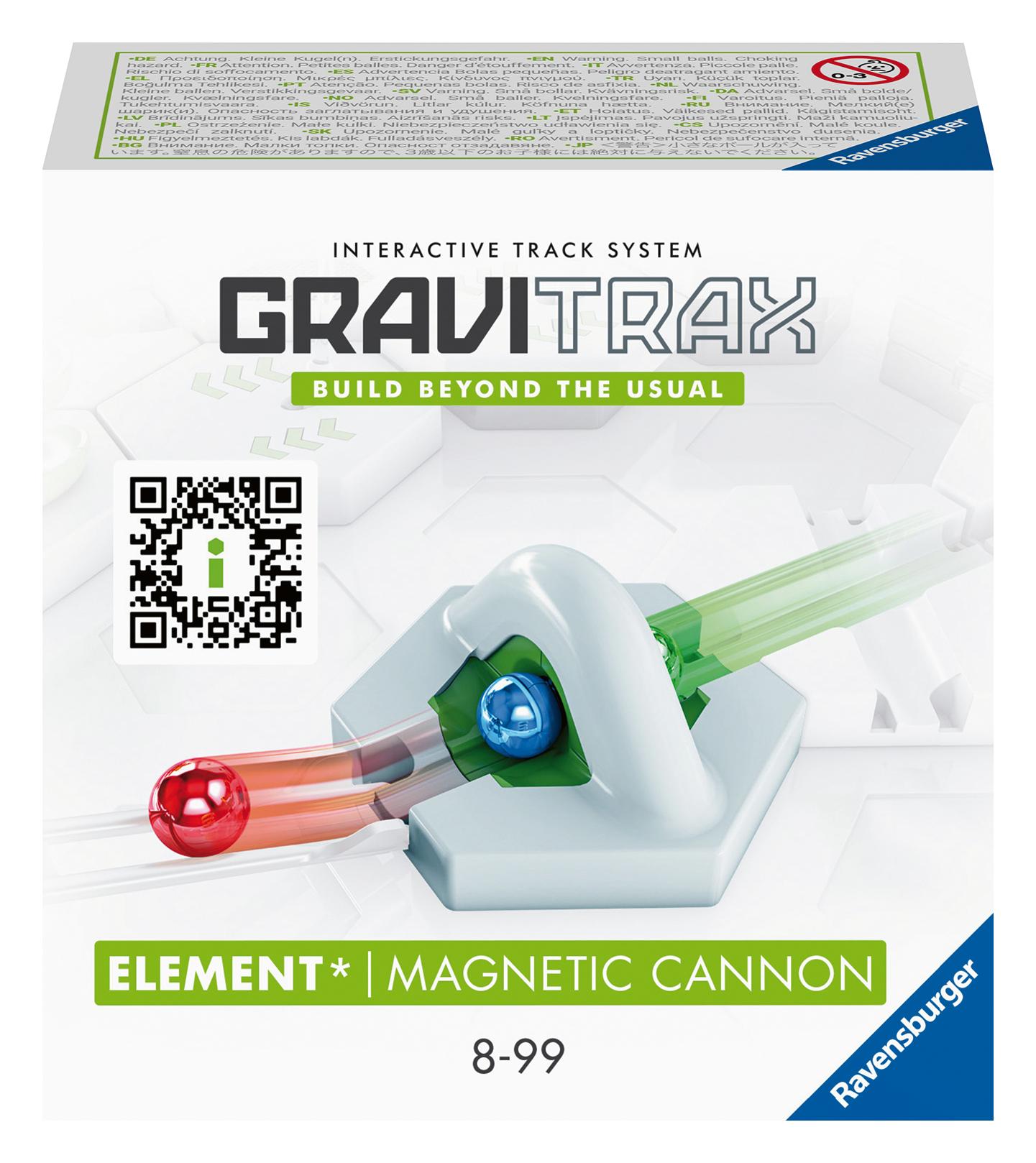 Ravensburger GraviTrax Element Magnetic Cannon 22413 - Ideales Zubehör für das GraviTrax Kugelbahnsystem. Kombinierbar mit Starter-Sets, Extensions und Elements, Konstruktionsspielzeug ab 8 Jahren.