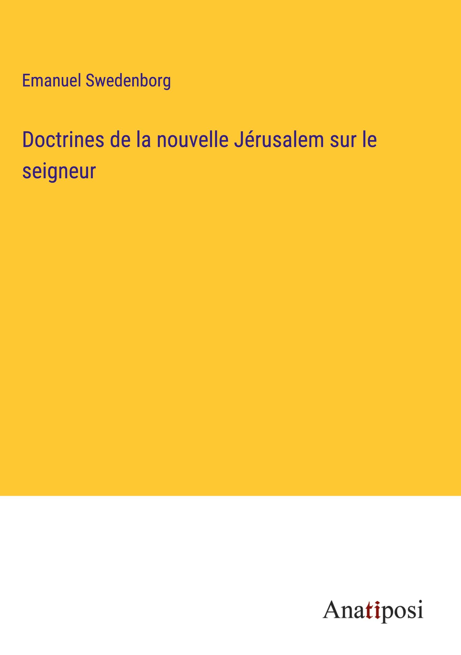 Doctrines de la nouvelle Jérusalem sur le seigneur