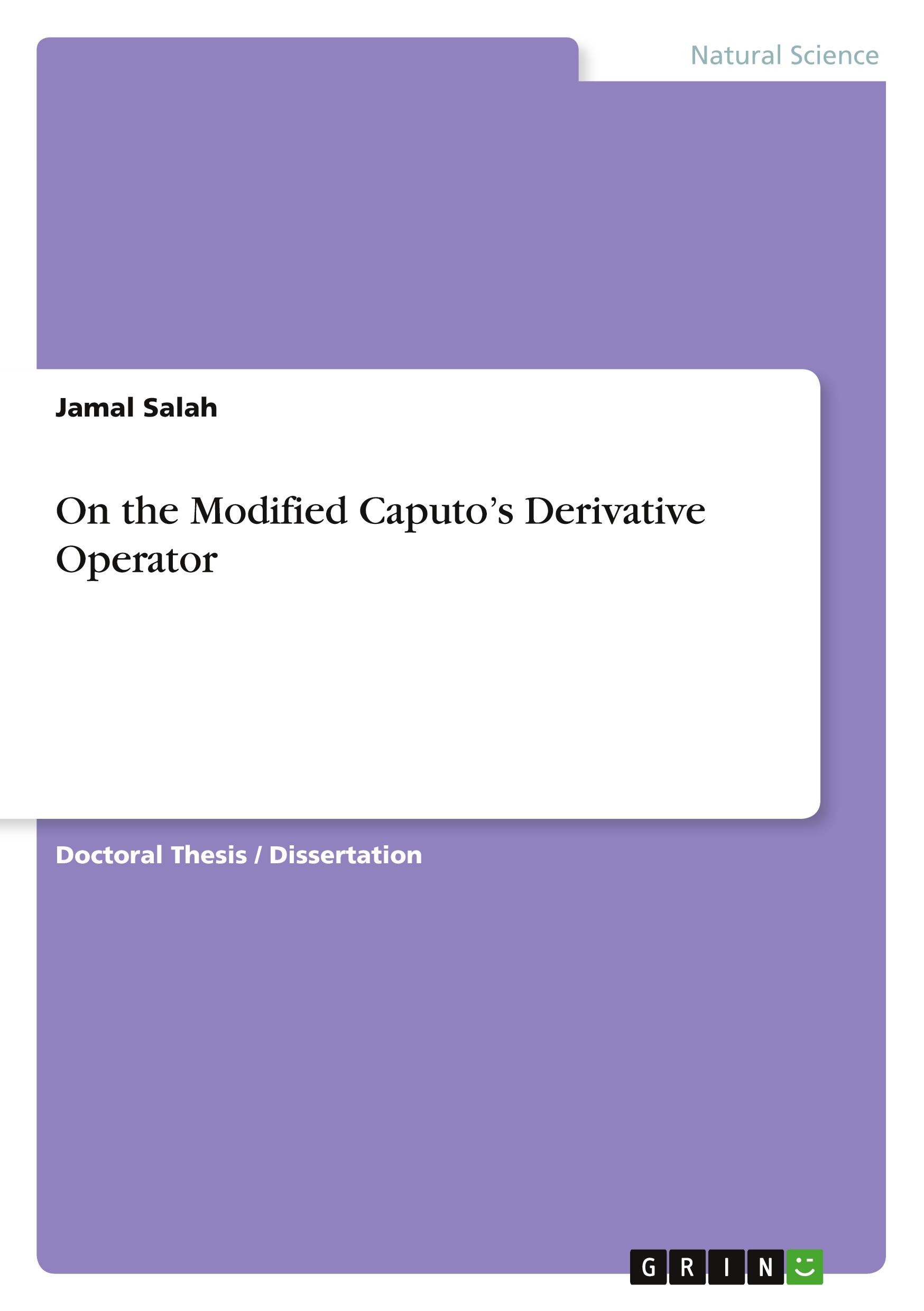 On the Modified Caputo¿s Derivative Operator