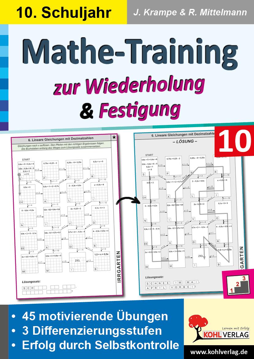 Mathe-Training zur Wiederholung und Festigung / Klasse 10