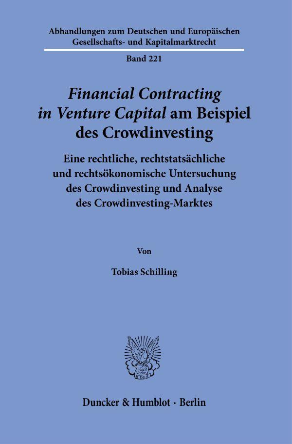 >Financial Contracting in Venture Capital< am Beispiel des Crowdinvesting.