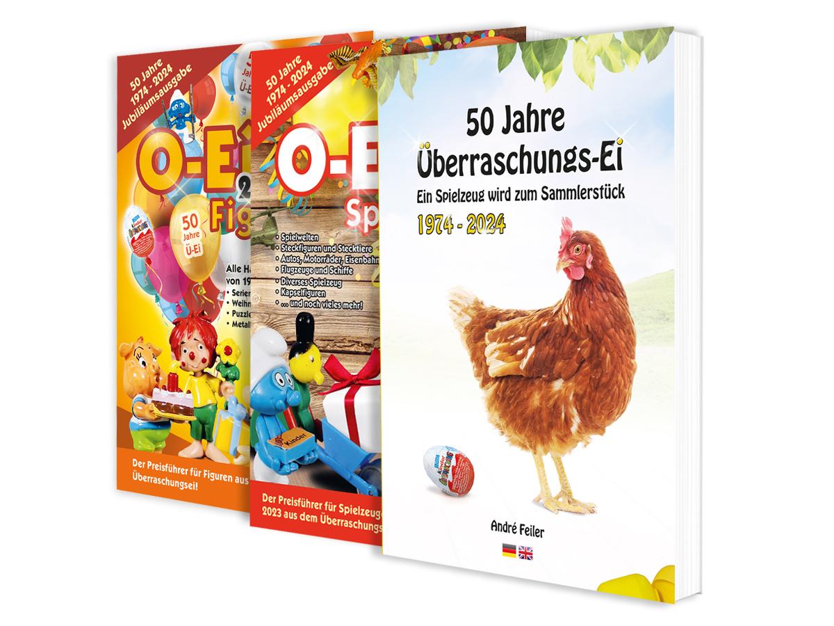 Das O-Ei-A 2er Bundle 2024/25 - Die Jubiläumsausgabe! - O-Ei-A Figuren und O-Ei-A Spielzeug sowie das Buch ¿50 Jahre Überraschungs-Ei¿