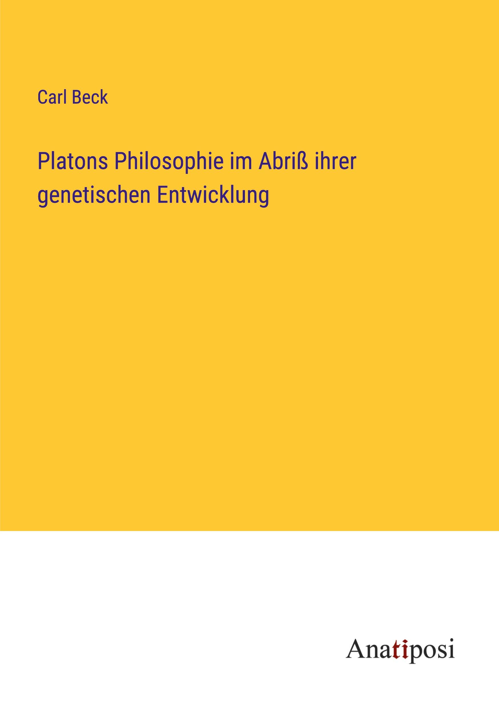 Platons Philosophie im Abriß ihrer genetischen Entwicklung