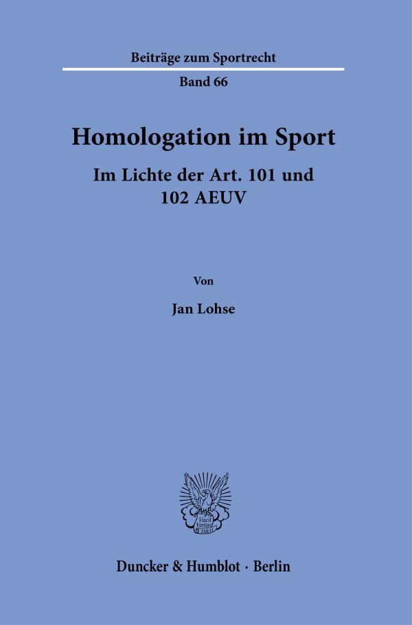 Homologation im Sport.