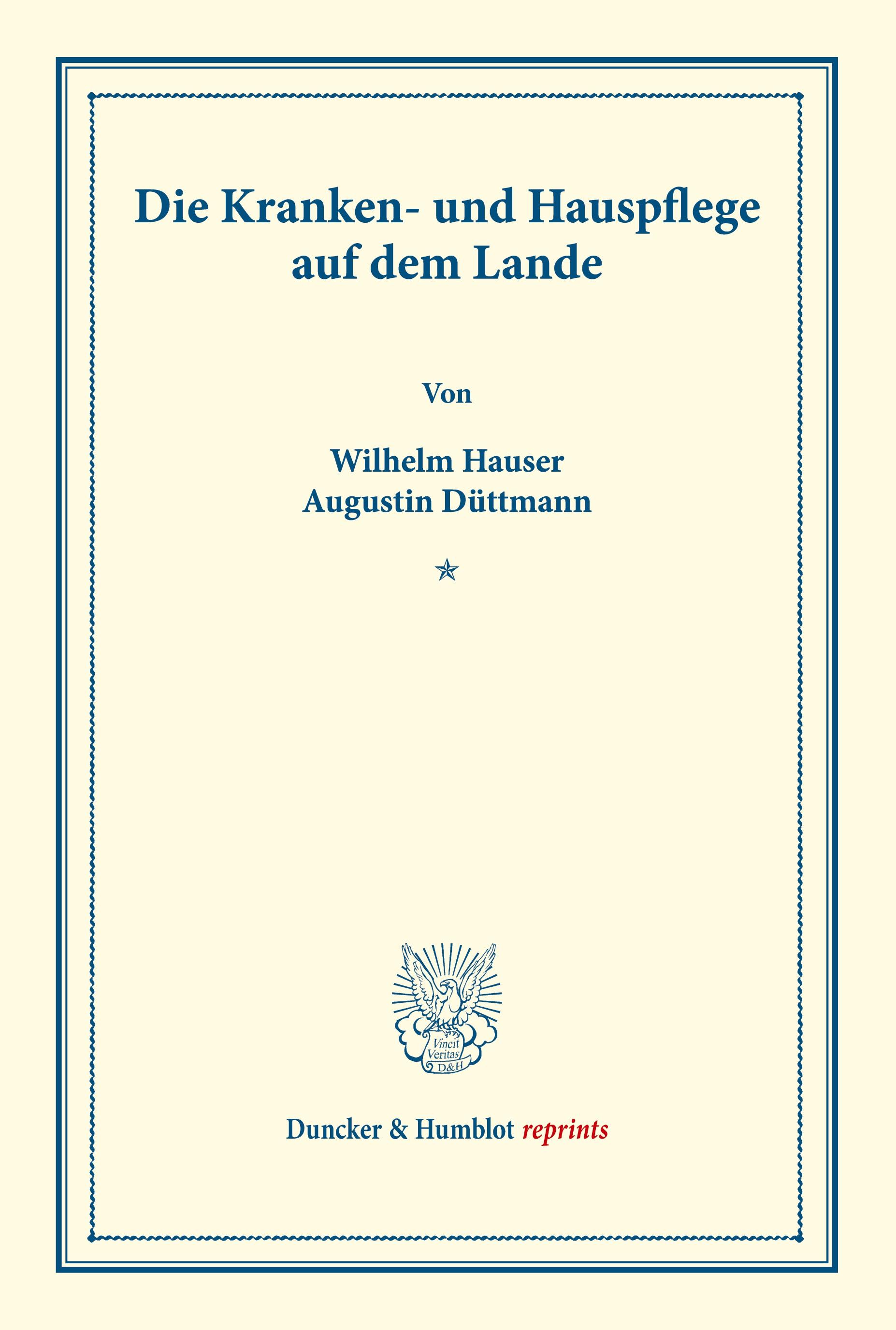 Die Kranken- und Hauspflege auf dem Lande.