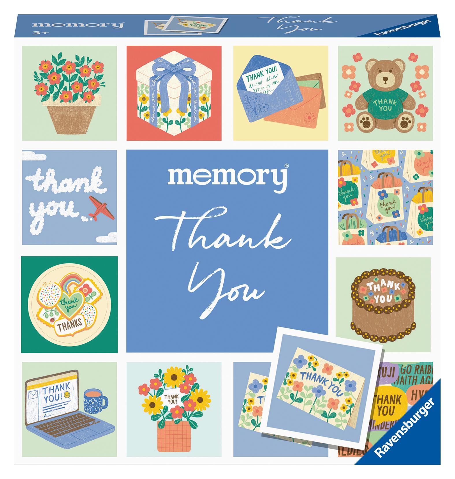 Ravensburger 22400 memory® moments - Thank you, 24 liebevoll gestaltete Kartenpaare sagen auf ganz besondere Weise Danke! Ravensburger Spieleklassiker für 2 bis 6 Spieler ab 3 Jahren