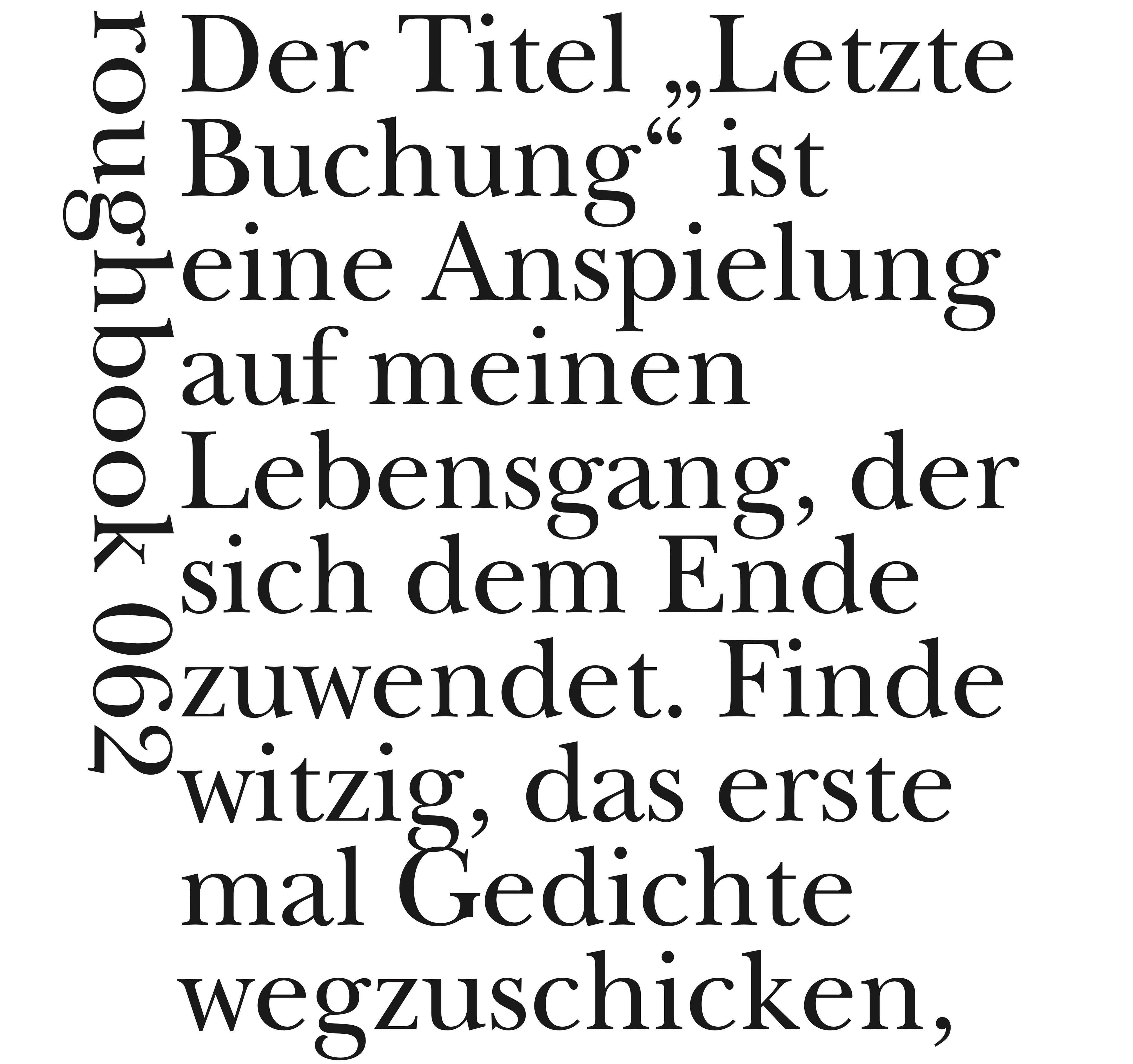 Die letzte Buchung