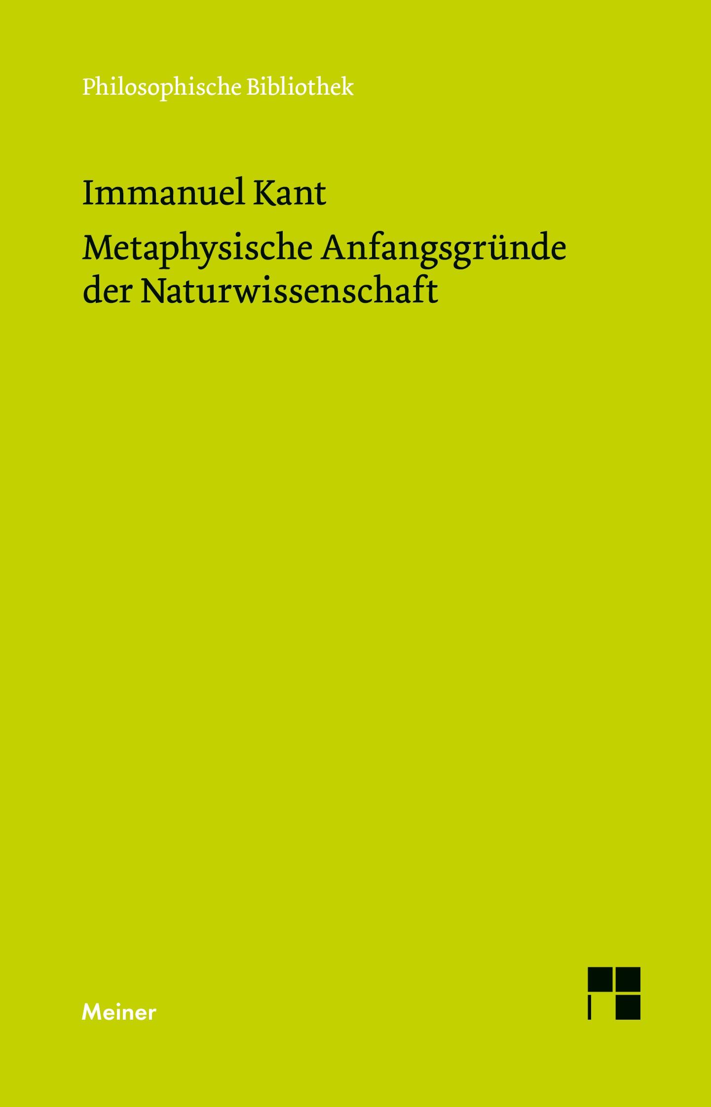 Metaphysische Anfangsgründe der Naturwissenschaft