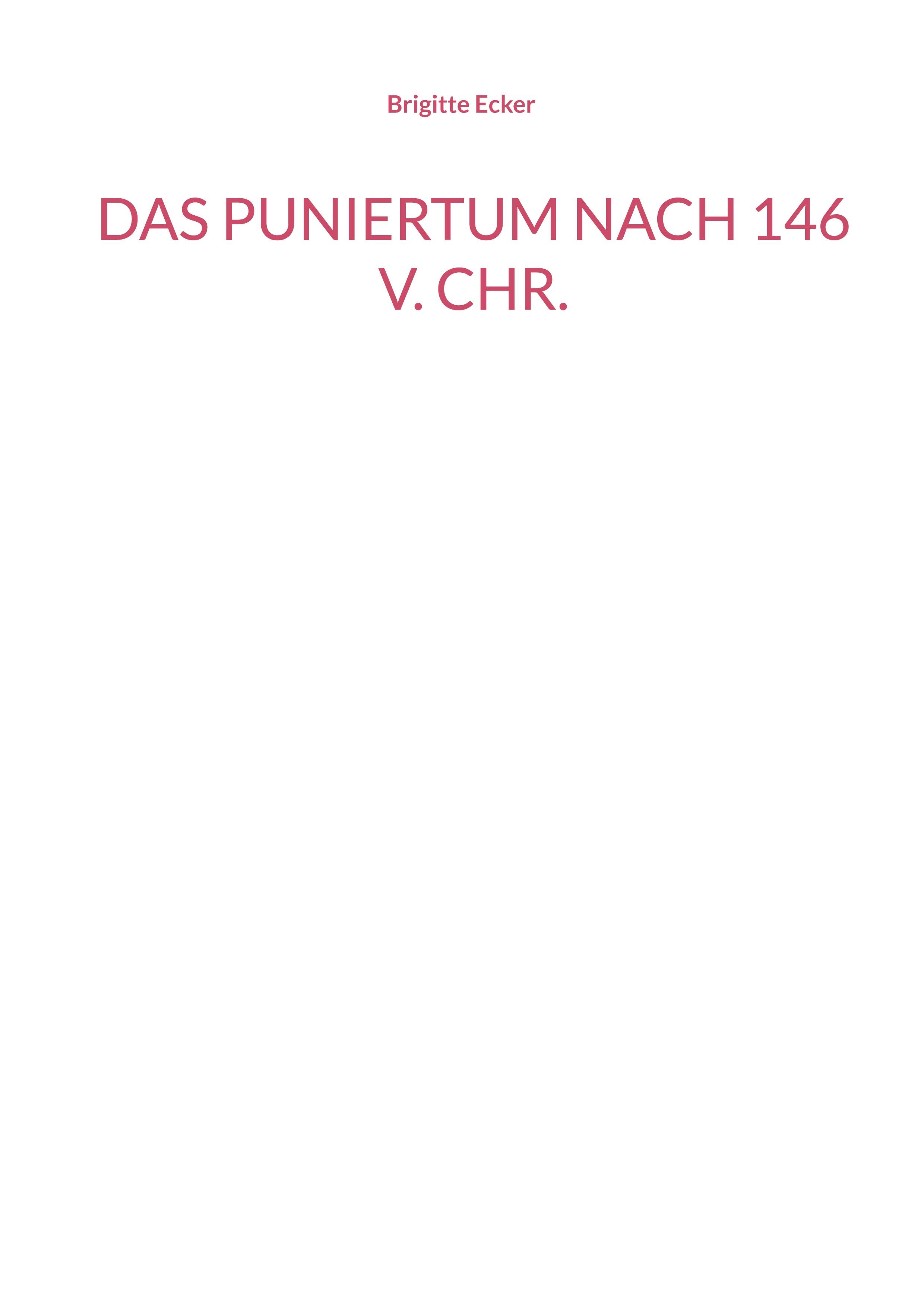 Das Puniertum nach 146 v. Chr.