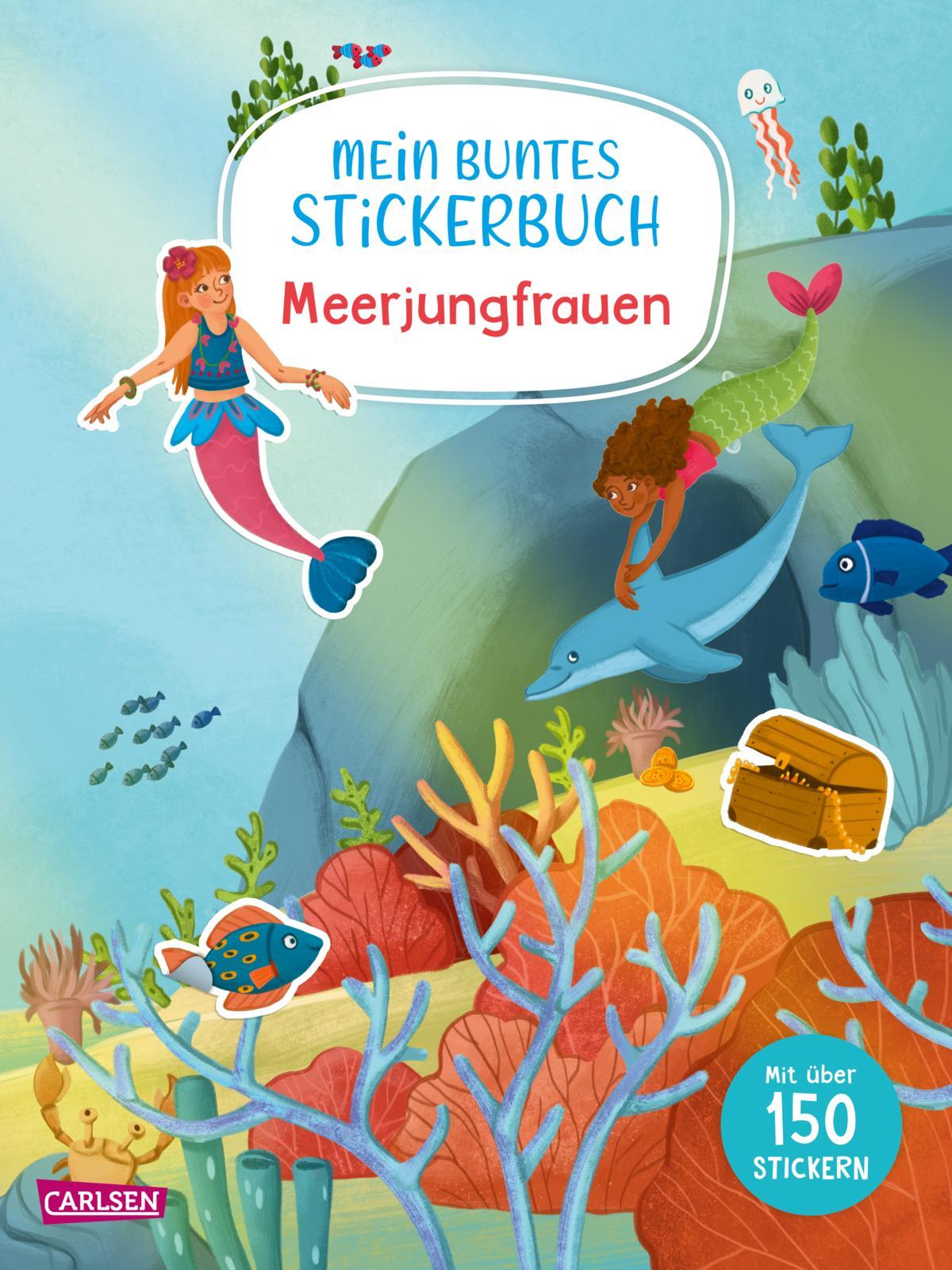 Mein buntes Stickerbuch: Meerjungfrauen